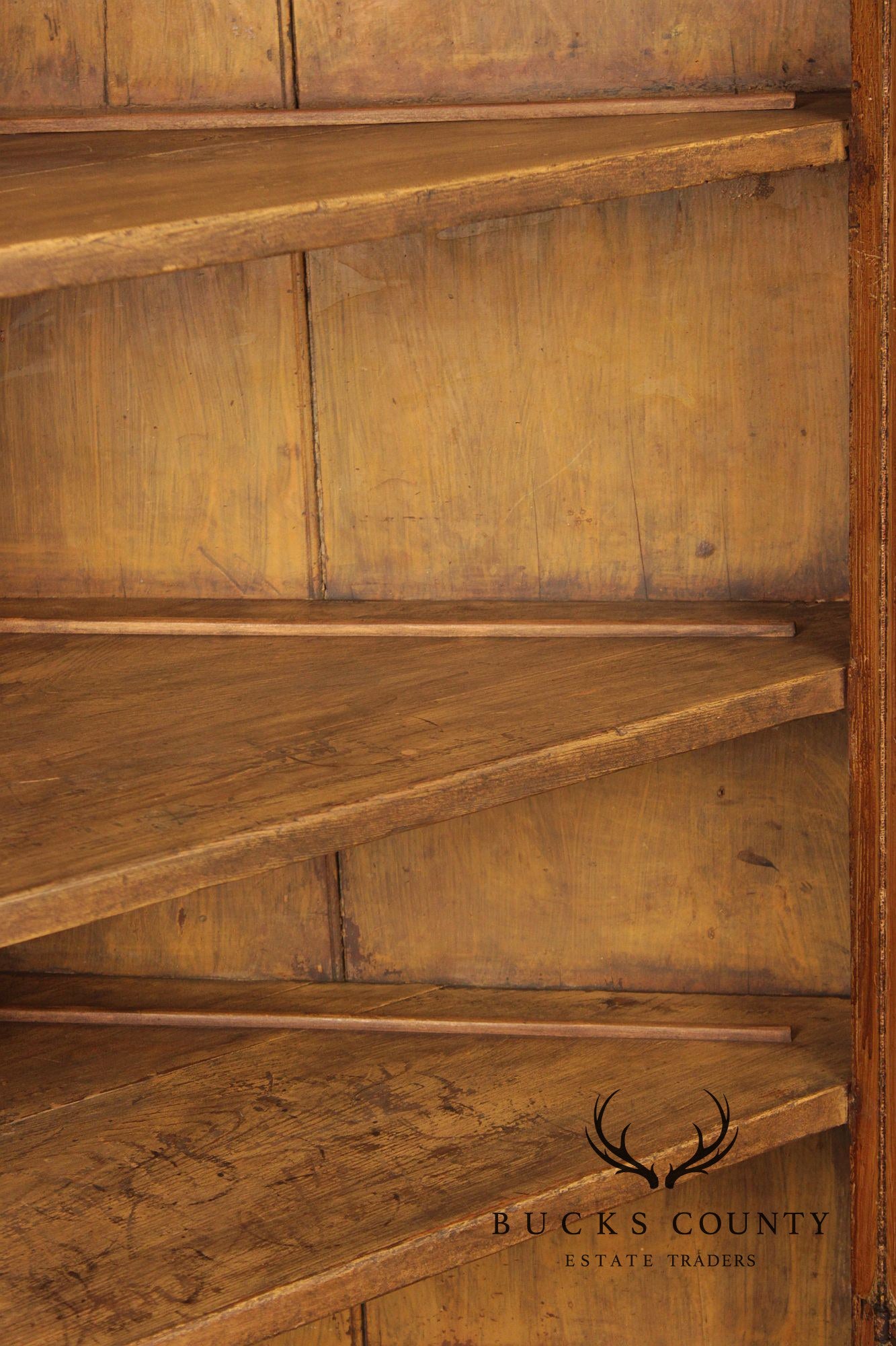 Antique American Primitive Painted Corner Cabinet