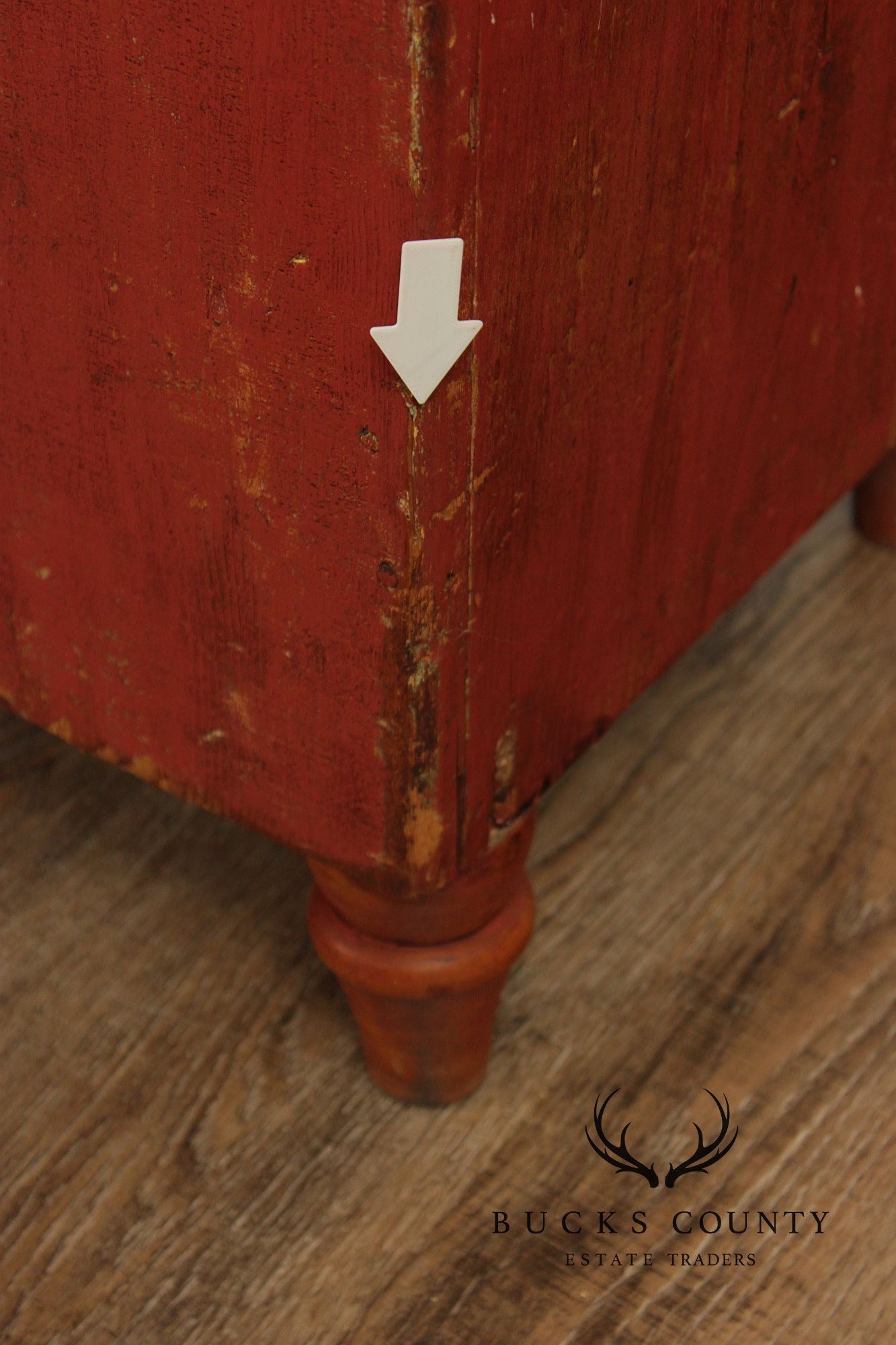 Antique American Primitive Painted Pine Stepback Cupboard