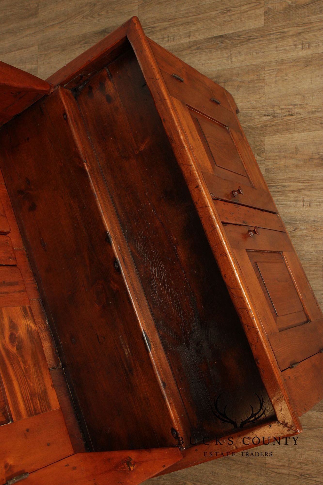 Antique American Pine Deep Stepback Cupboard