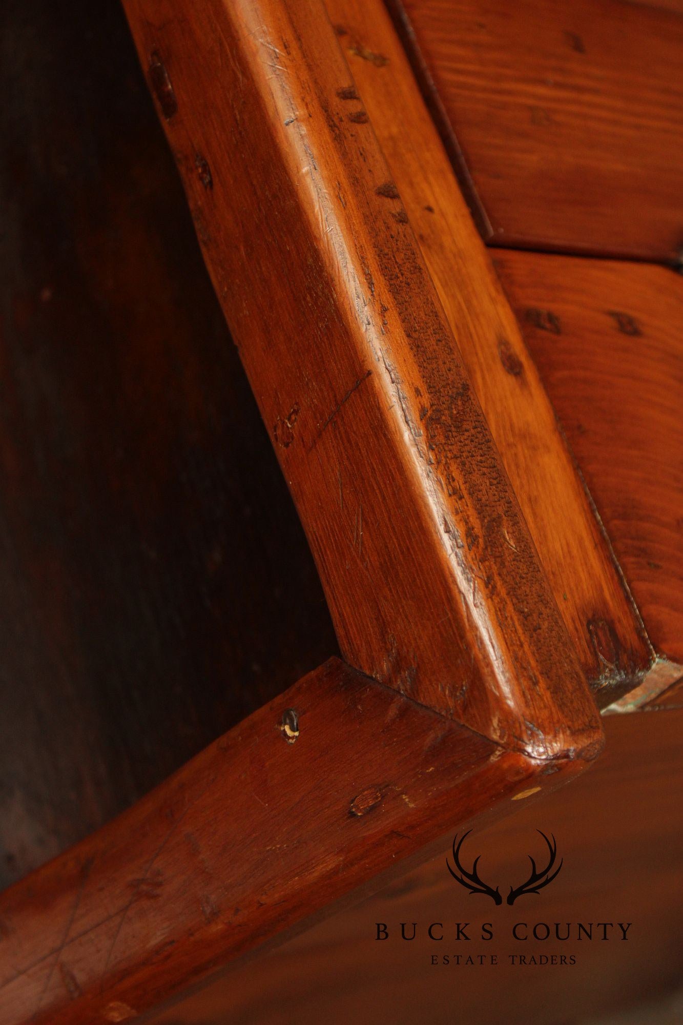 Antique American Pine Deep Stepback Cupboard