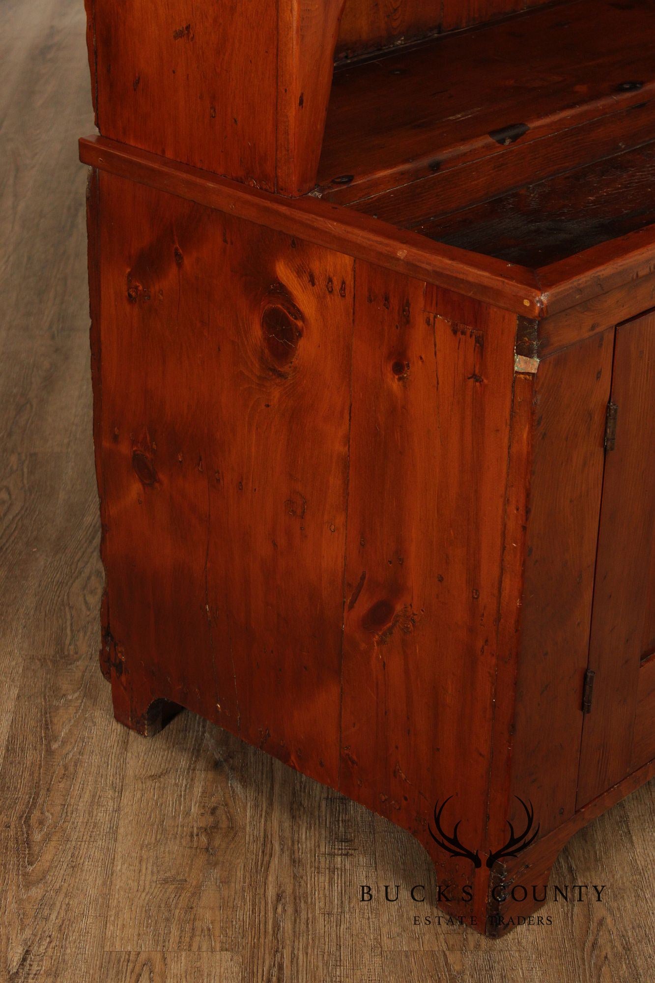 Antique American Pine Deep Stepback Cupboard