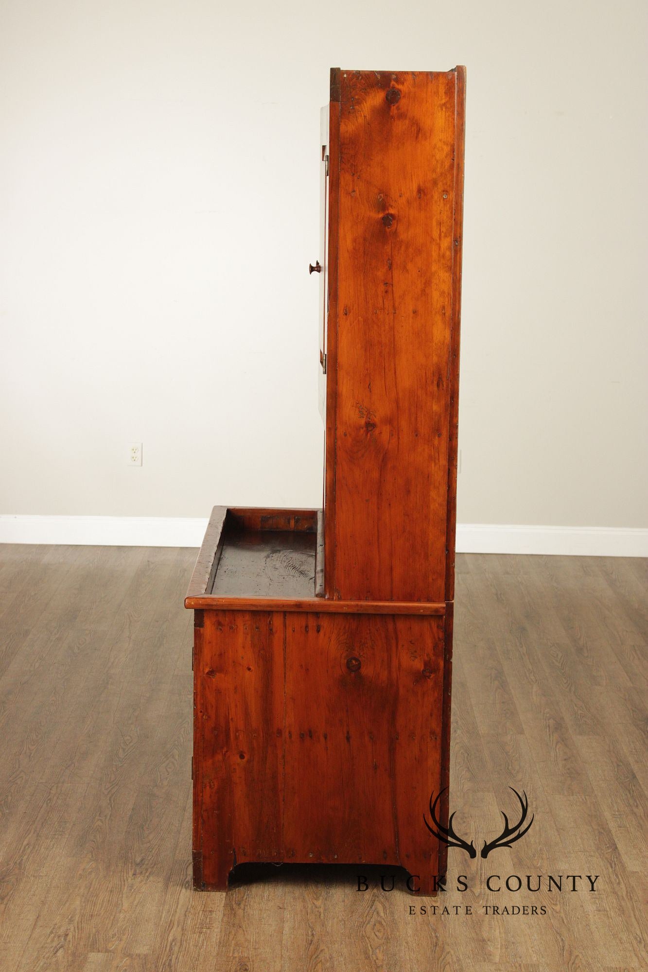 Antique American Pine Deep Stepback Cupboard