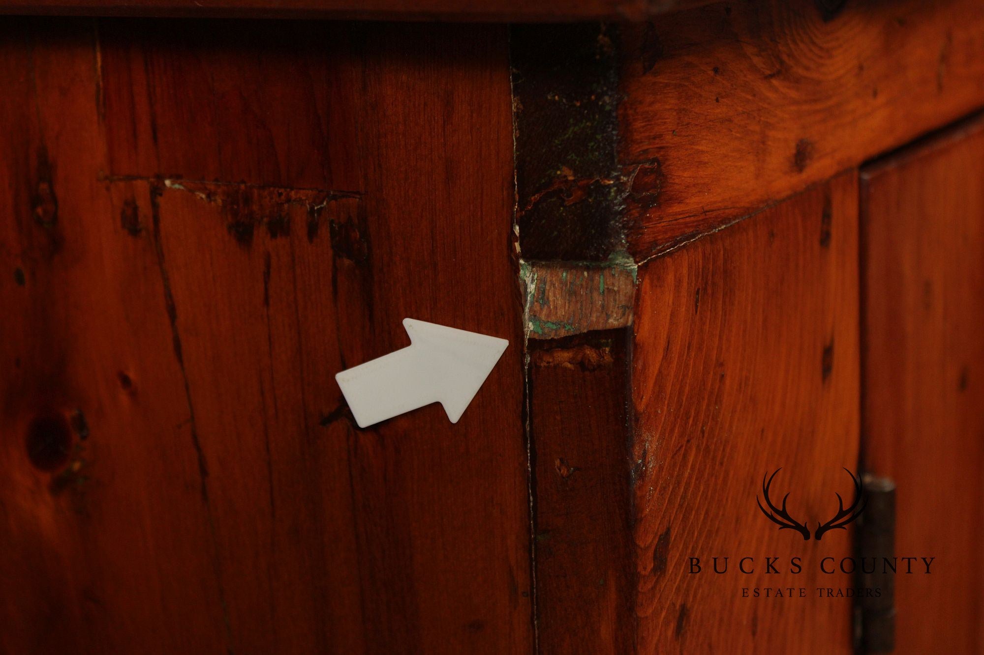 Antique American Pine Deep Stepback Cupboard