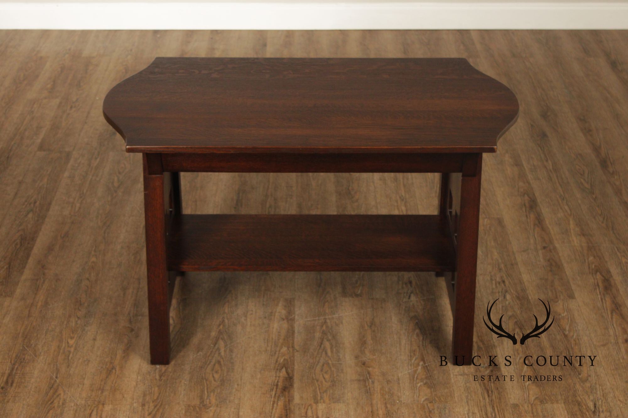 Limbert Antique Arts & Crafts Oak Turtle Top Library Table Writing Desk