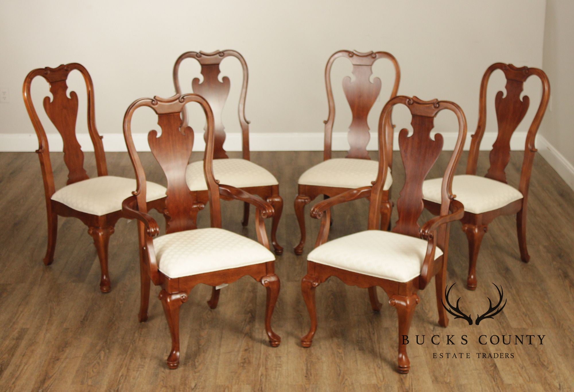Pennsylvania House Set Of Six Queen Anne Cherry Dining Chairs