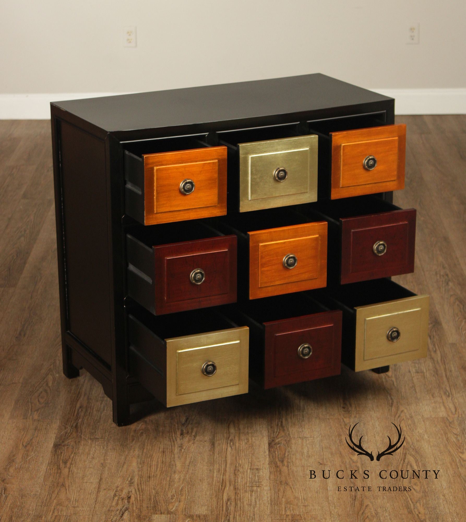 Contemporary Style Multi-Color Painted Nine Drawer Chest