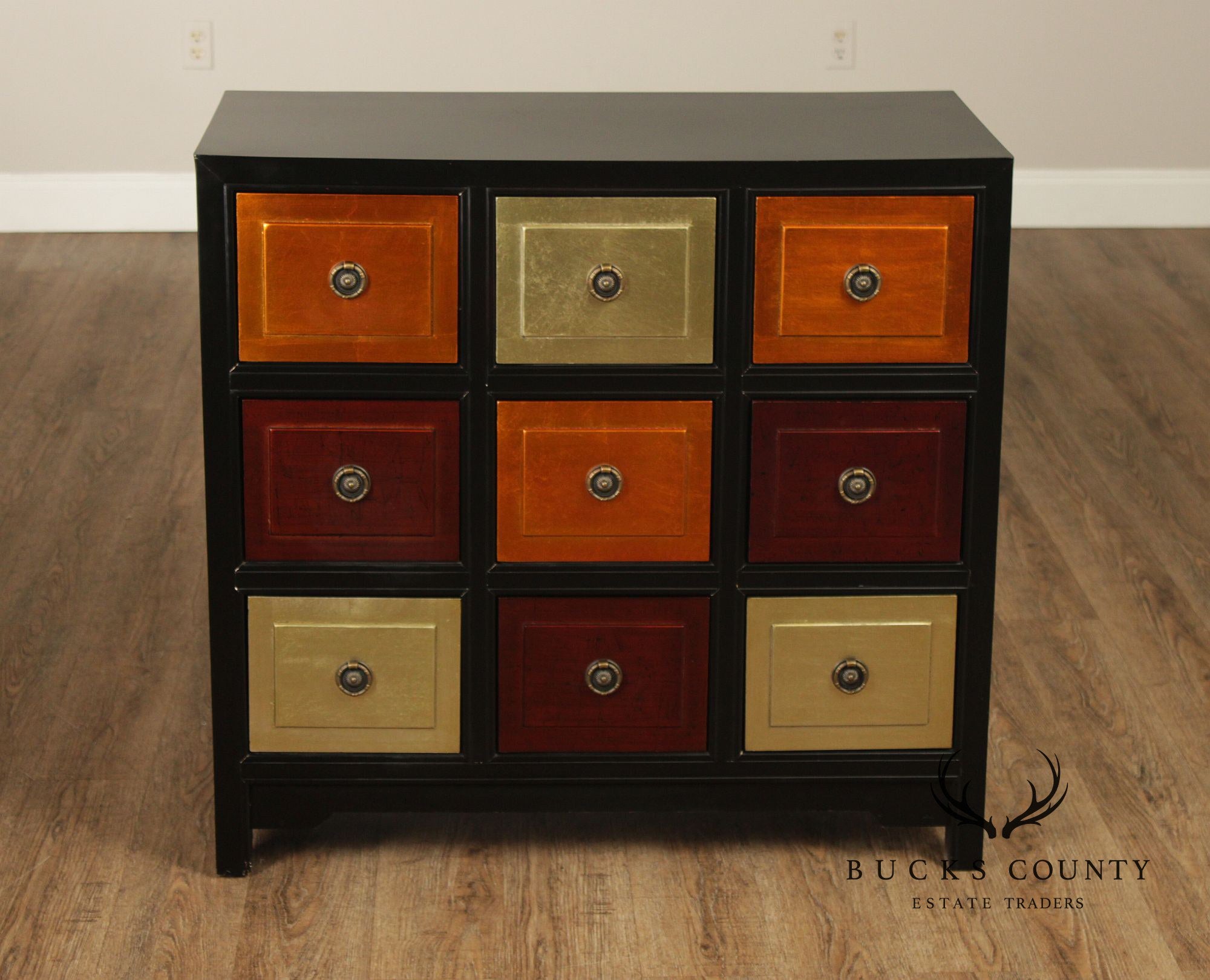 Contemporary Style Multi-Color Painted Nine Drawer Chest