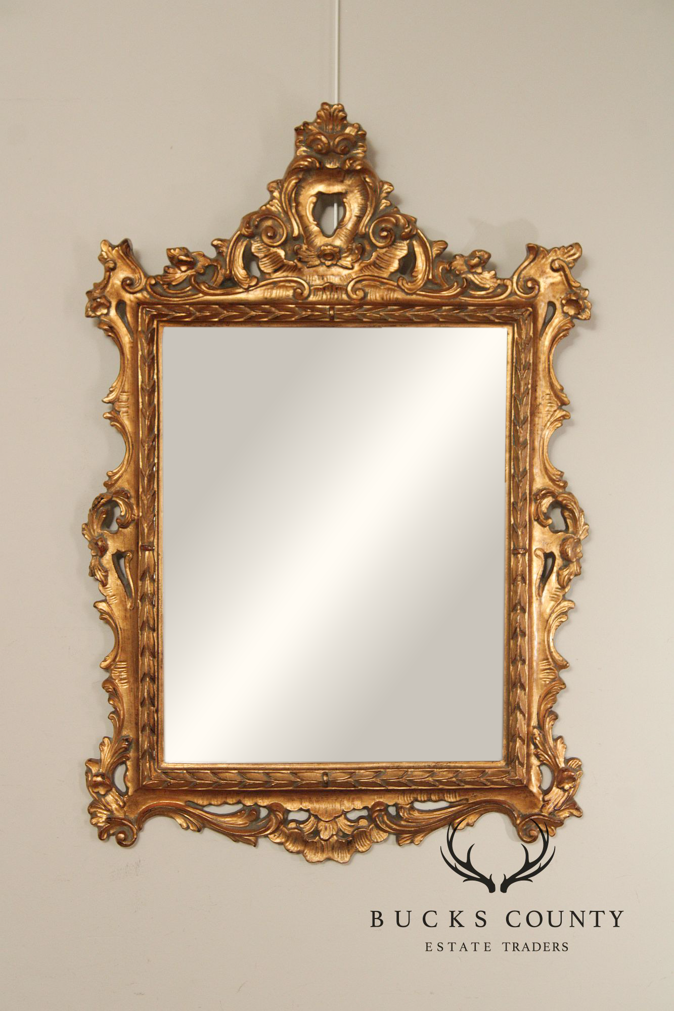 Rococo Style Gilt Frame Beveled Wall Mirror