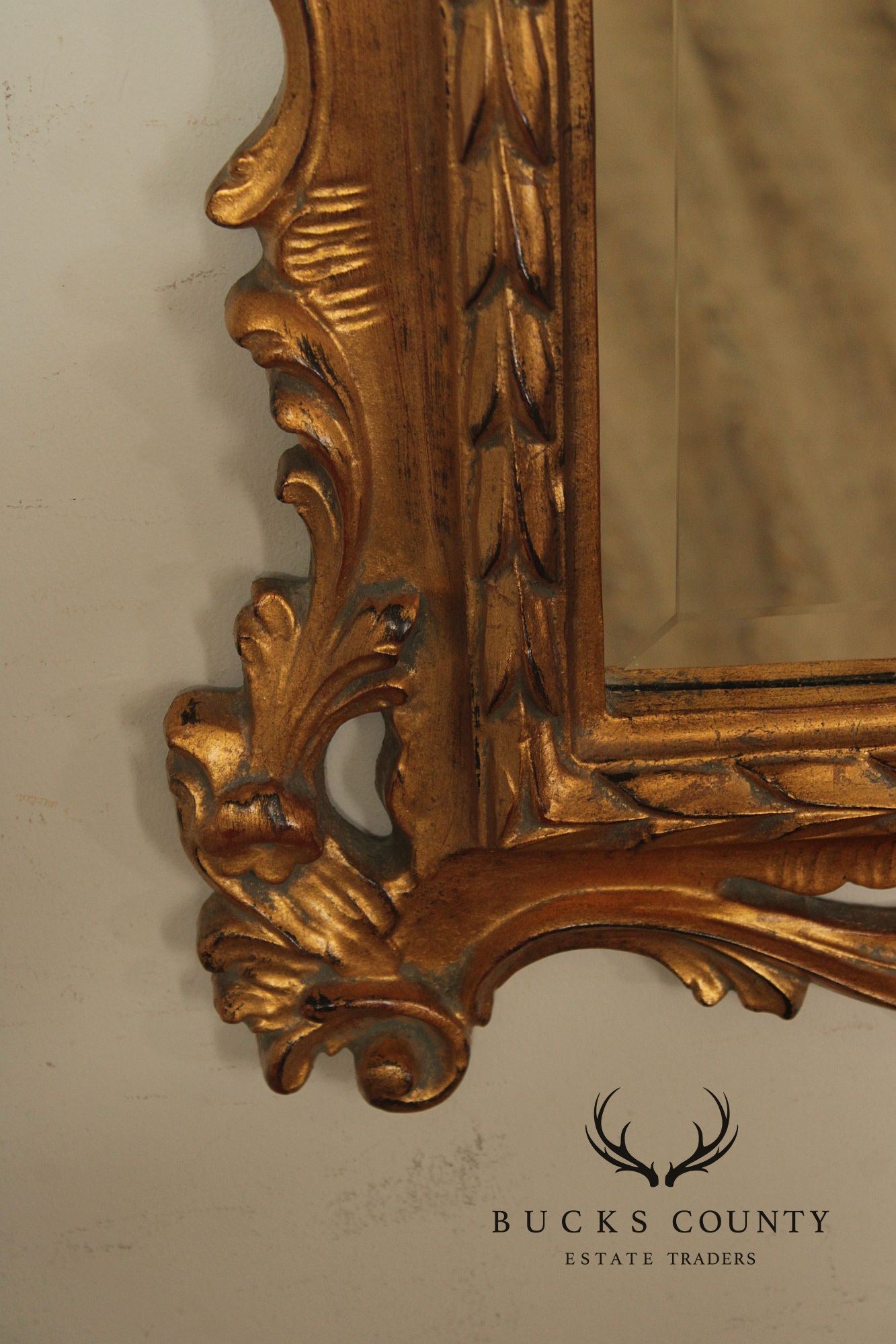 Rococo Style Gilt Frame Beveled Wall Mirror