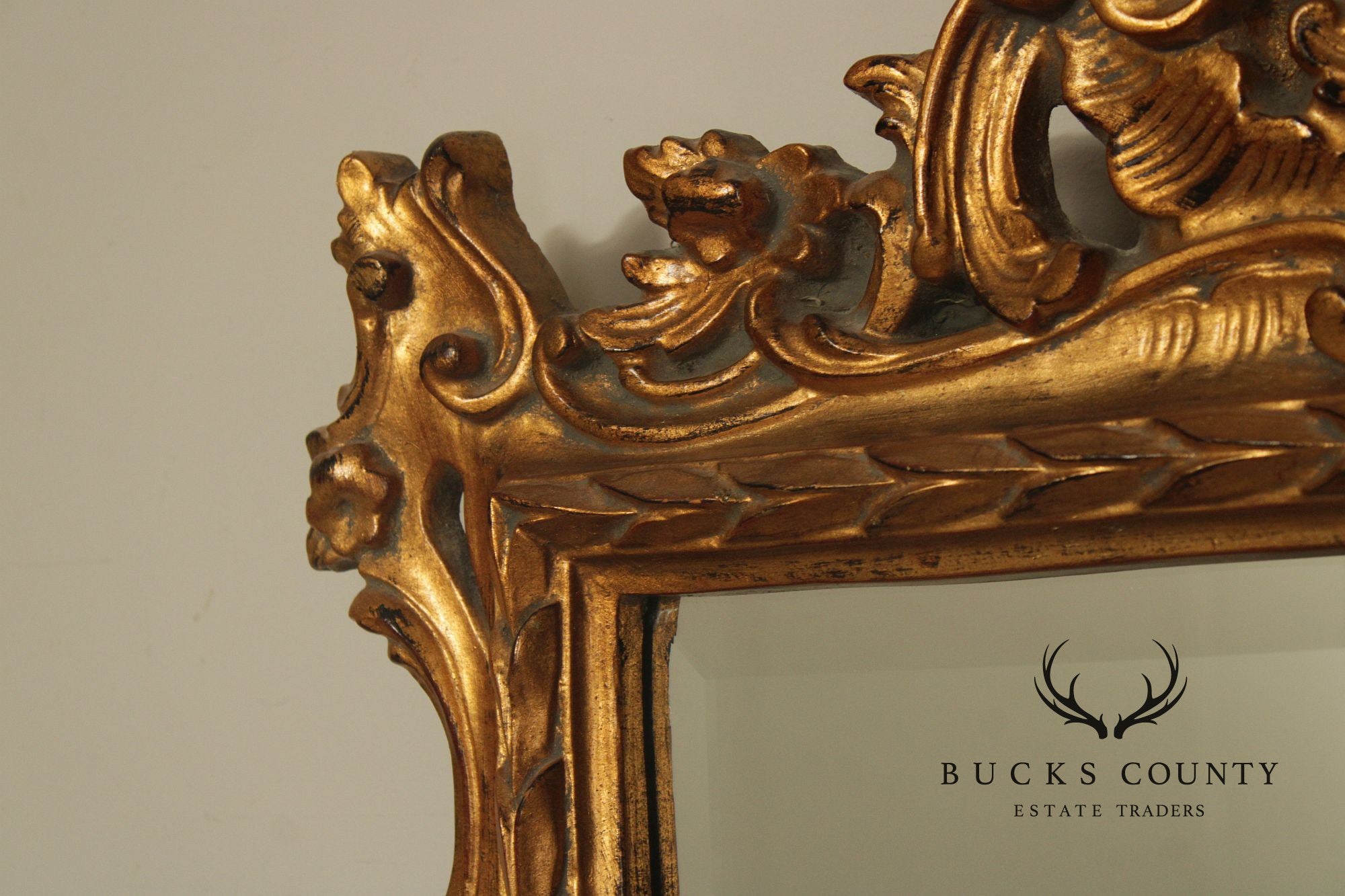 Rococo Style Gilt Frame Beveled Wall Mirror