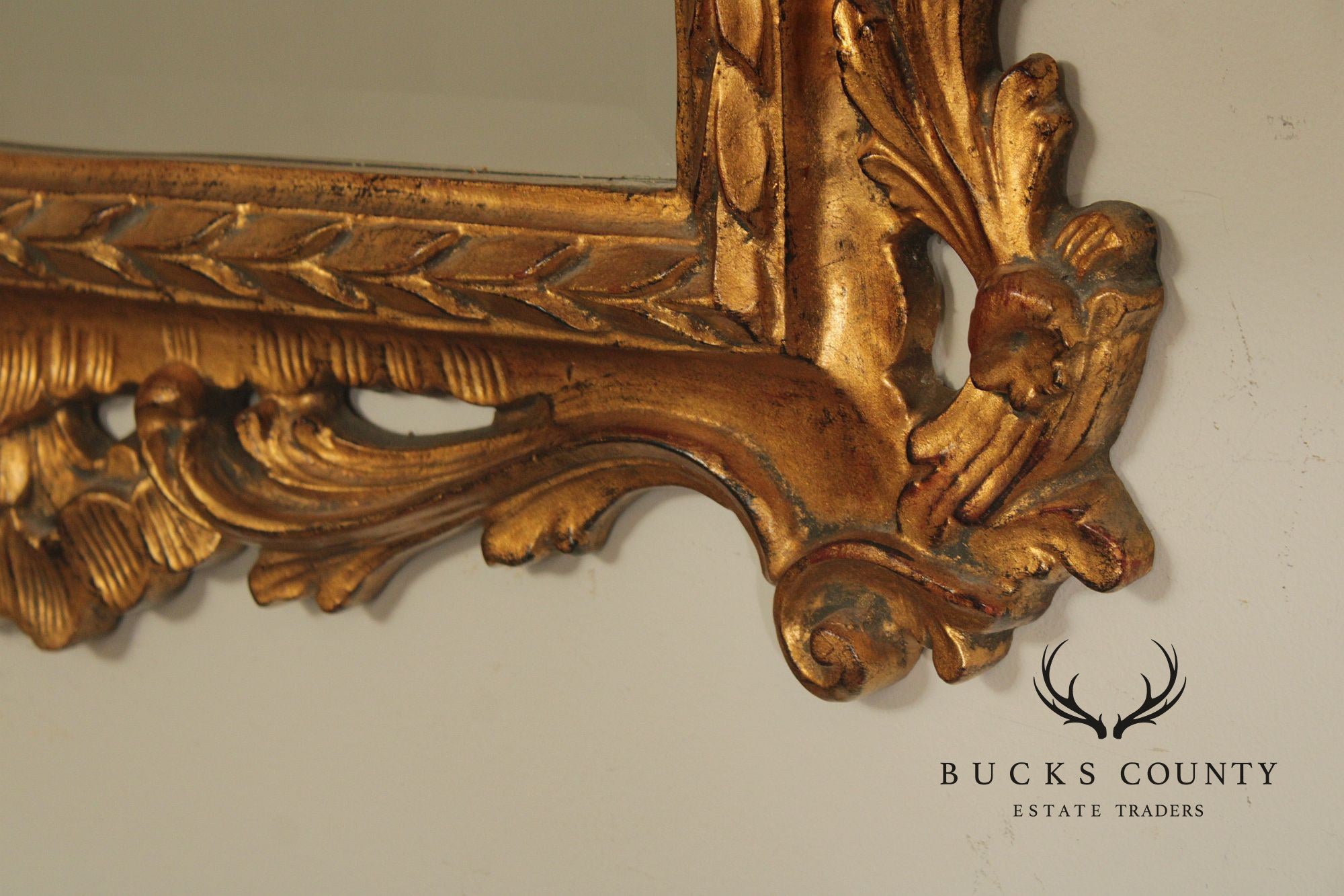 Rococo Style Gilt Frame Beveled Wall Mirror