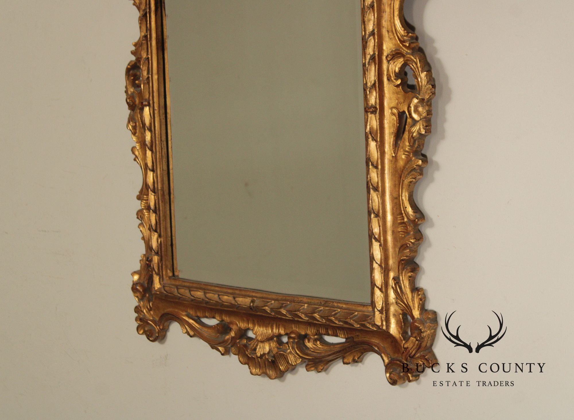 Rococo Style Gilt Frame Beveled Wall Mirror