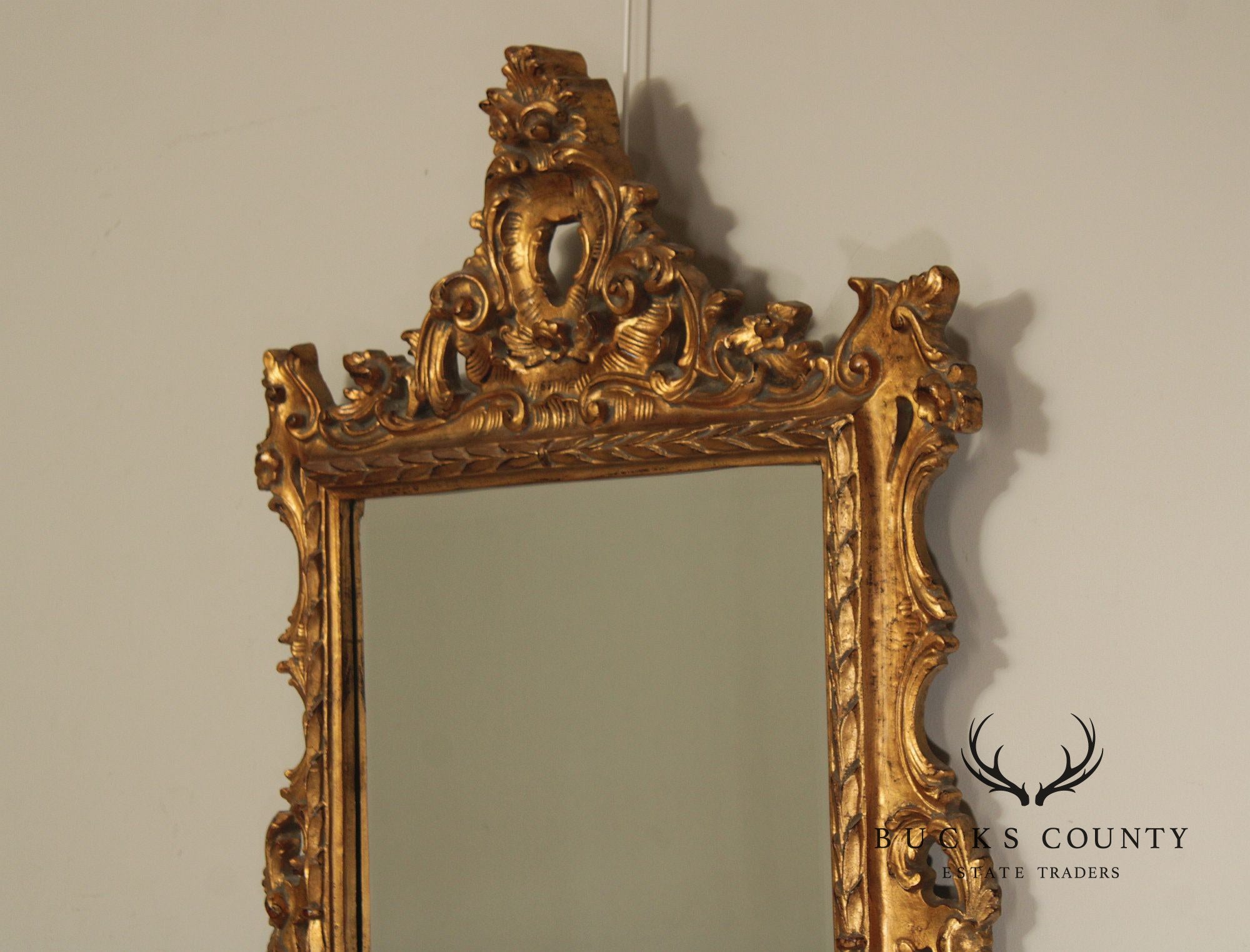 Rococo Style Gilt Frame Beveled Wall Mirror