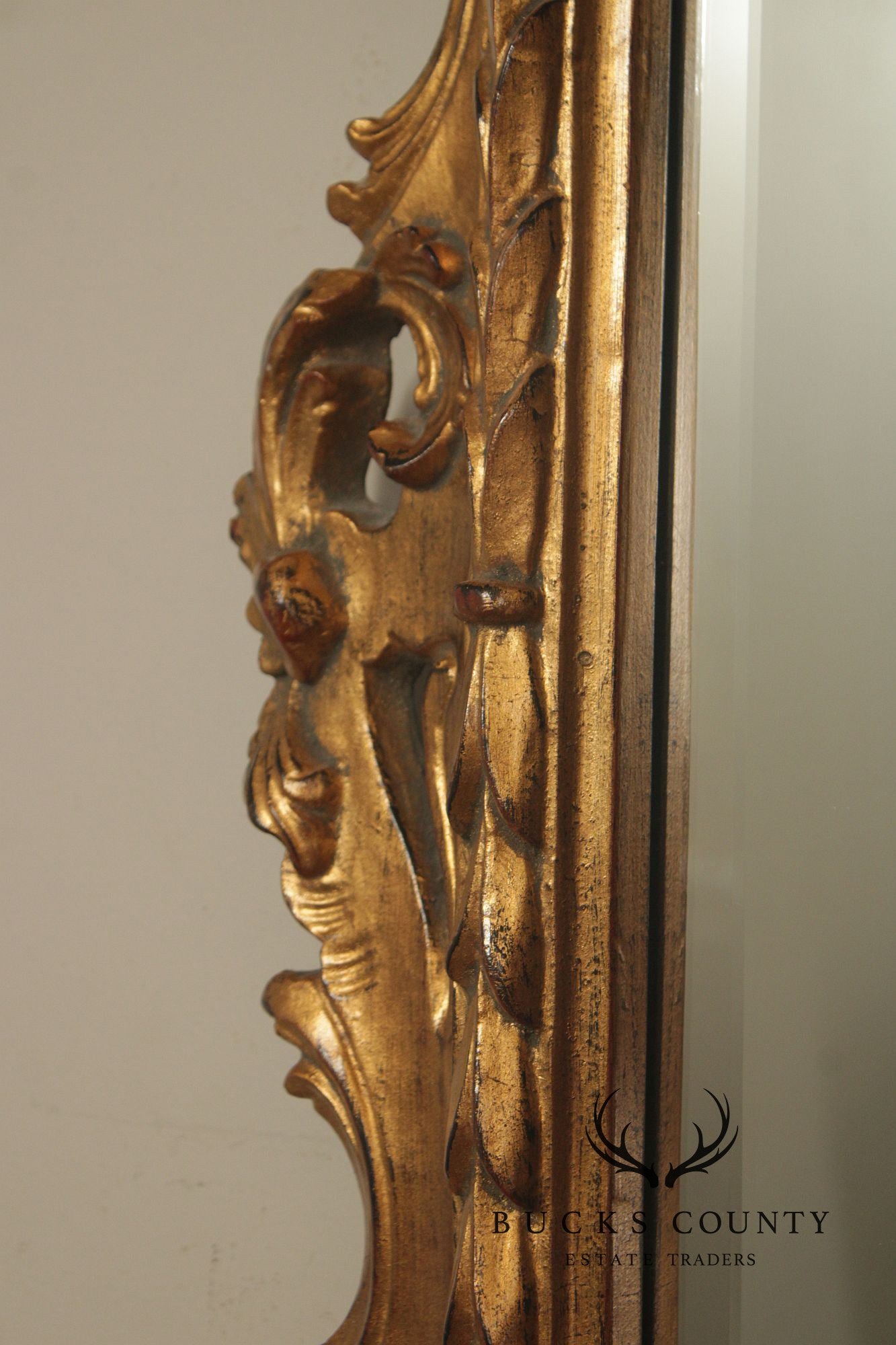 Rococo Style Gilt Frame Beveled Wall Mirror