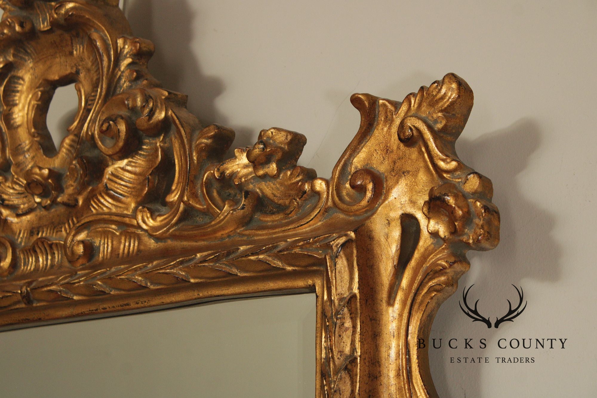 Rococo Style Gilt Frame Beveled Wall Mirror