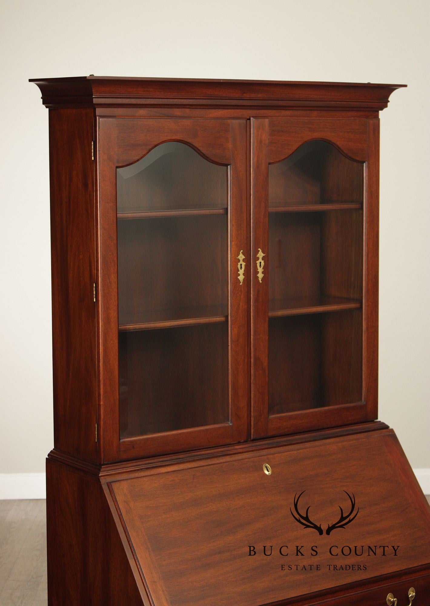 Henkel Harris Mahogany Chippendale Style Secretary Bookcase