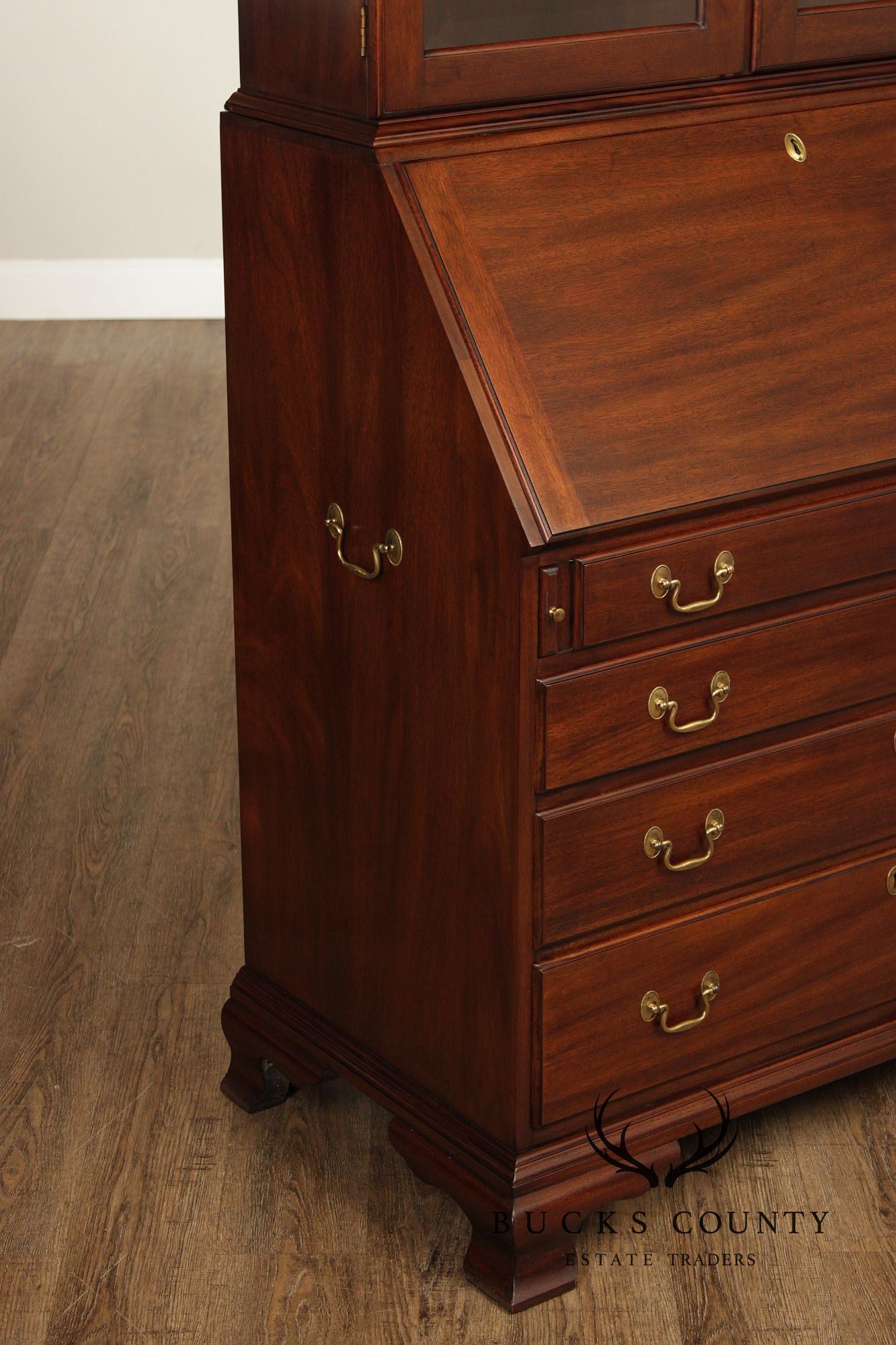 Henkel Harris Mahogany Chippendale Style Secretary Bookcase