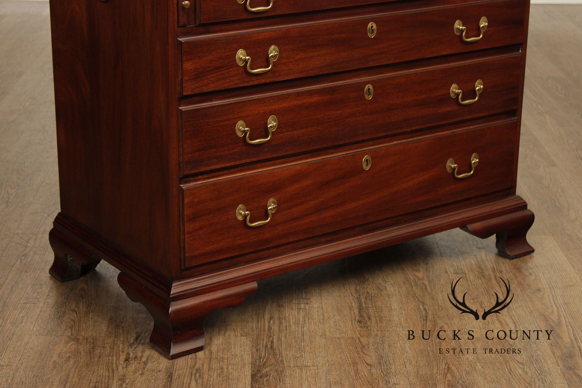 Henkel Harris Mahogany Chippendale Style Secretary Bookcase