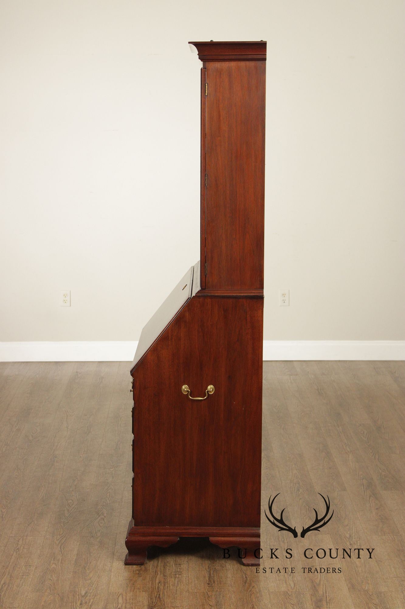Henkel Harris Mahogany Chippendale Style Secretary Bookcase