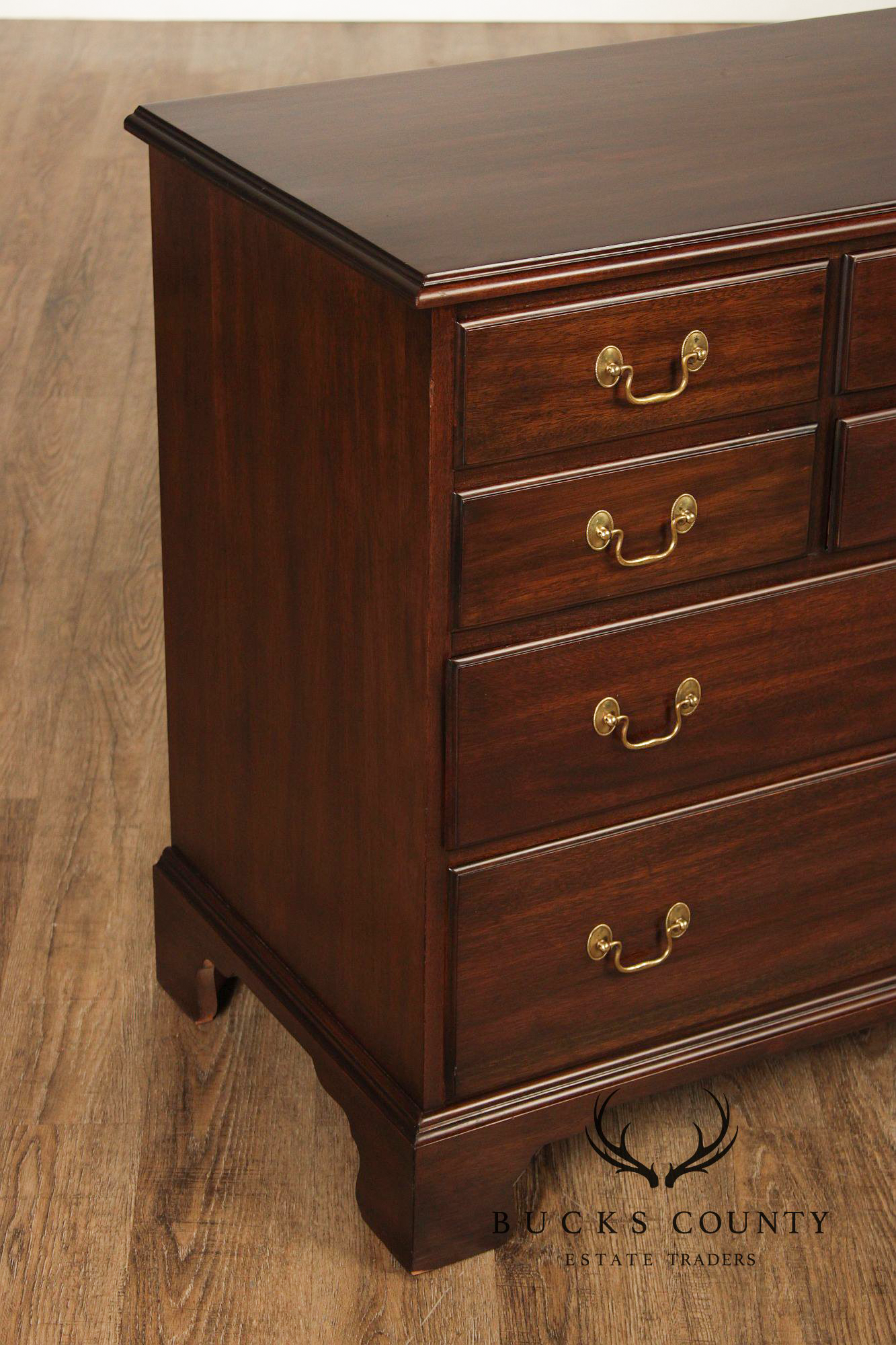 Henkel Harris Mahogany Chippendale Style 10 Drawer Dresser