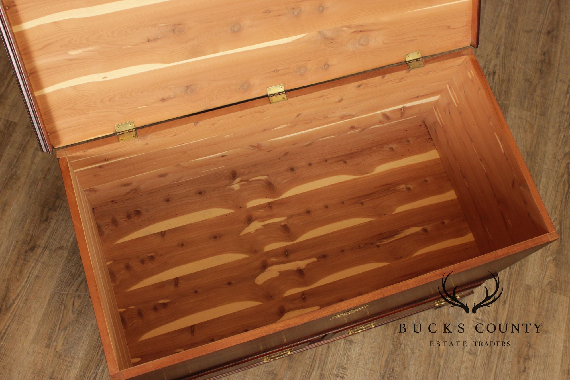 Mahogany Chippendale Style Cedar Lined Blanket Chest With Drawers
