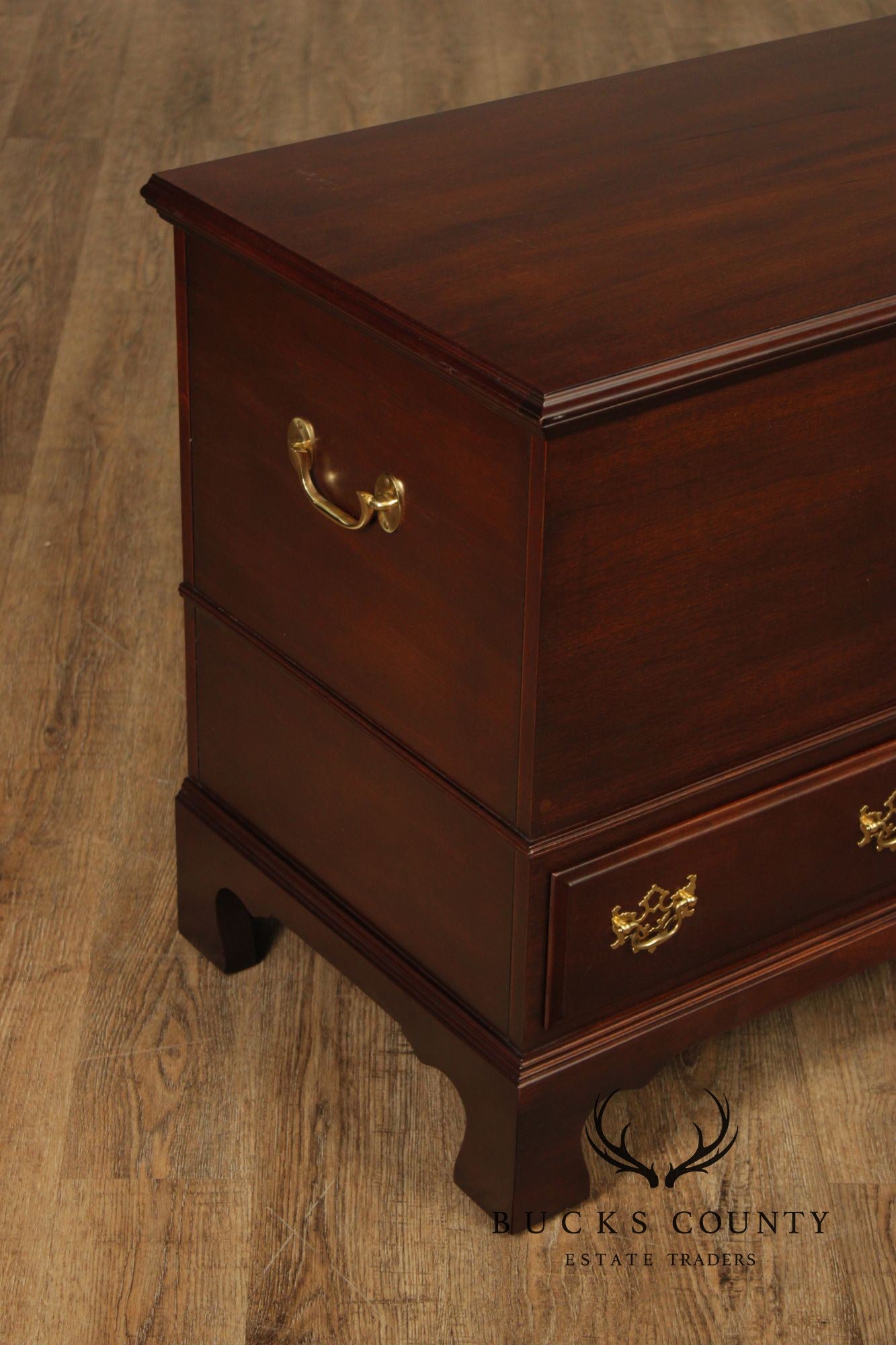 Mahogany Chippendale Style Cedar Lined Blanket Chest With Drawers