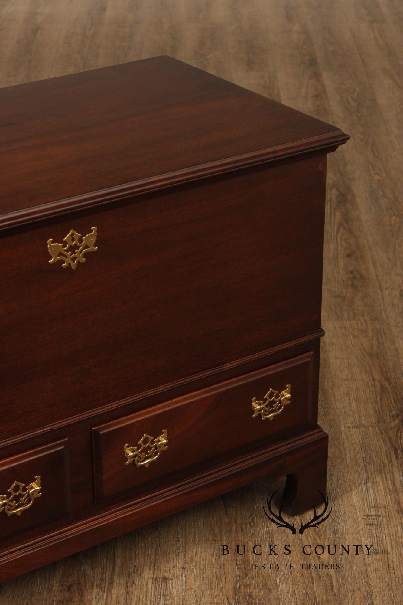 Mahogany Chippendale Style Cedar Lined Blanket Chest With Drawers