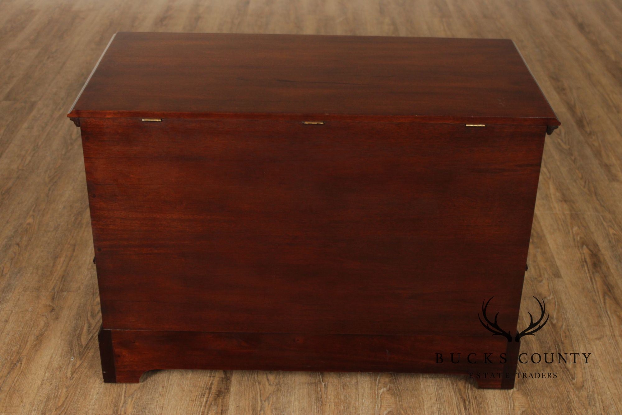 Mahogany Chippendale Style Cedar Lined Blanket Chest With Drawers