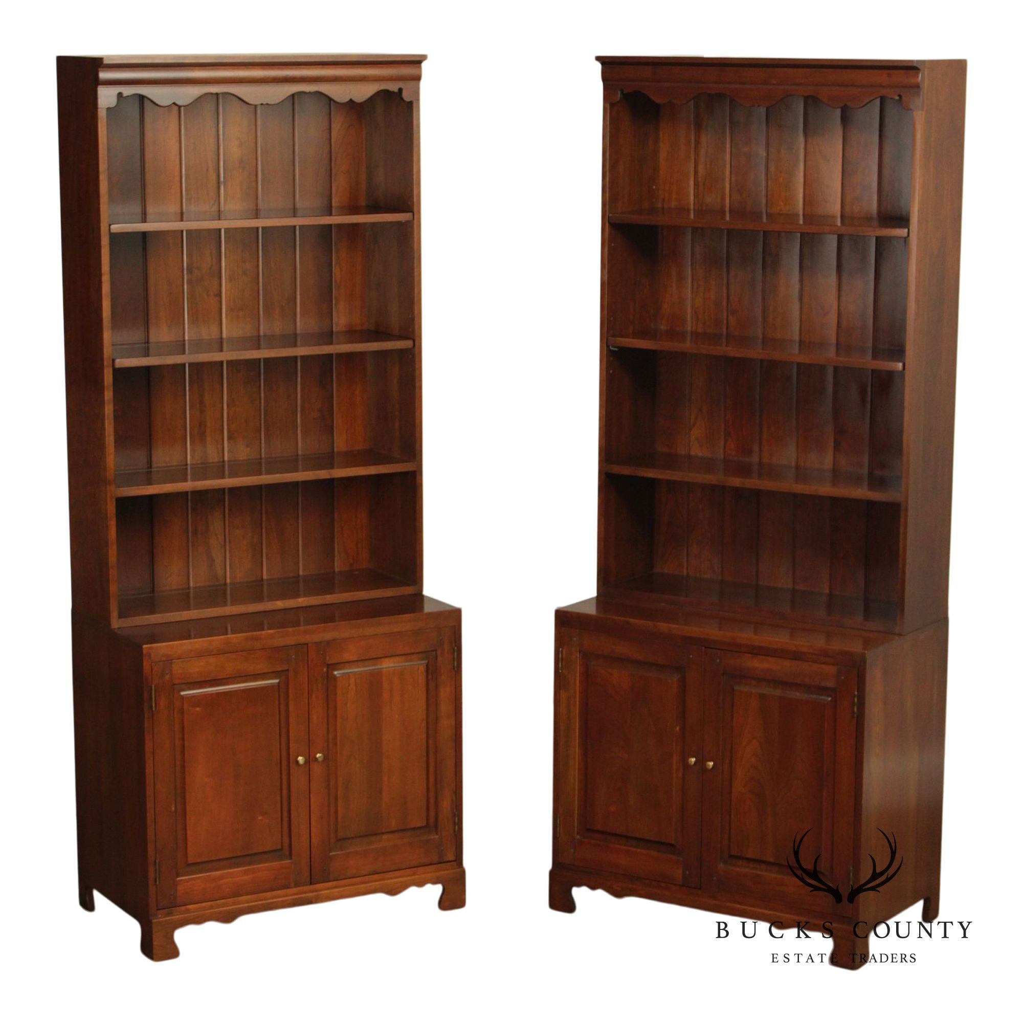 Stickley Vintage Pair Of Cherry Bookcases