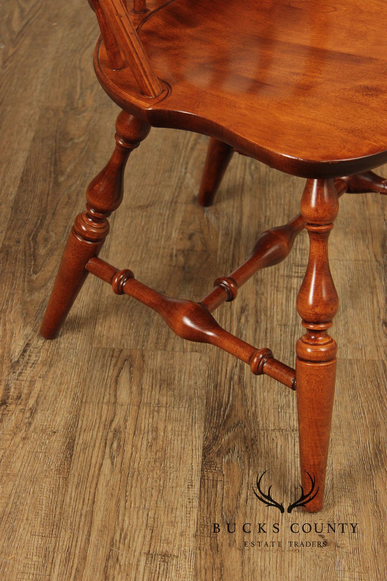 Nichols & Stone Set Of Four Maple Sack Back Windsor Dining Chairs