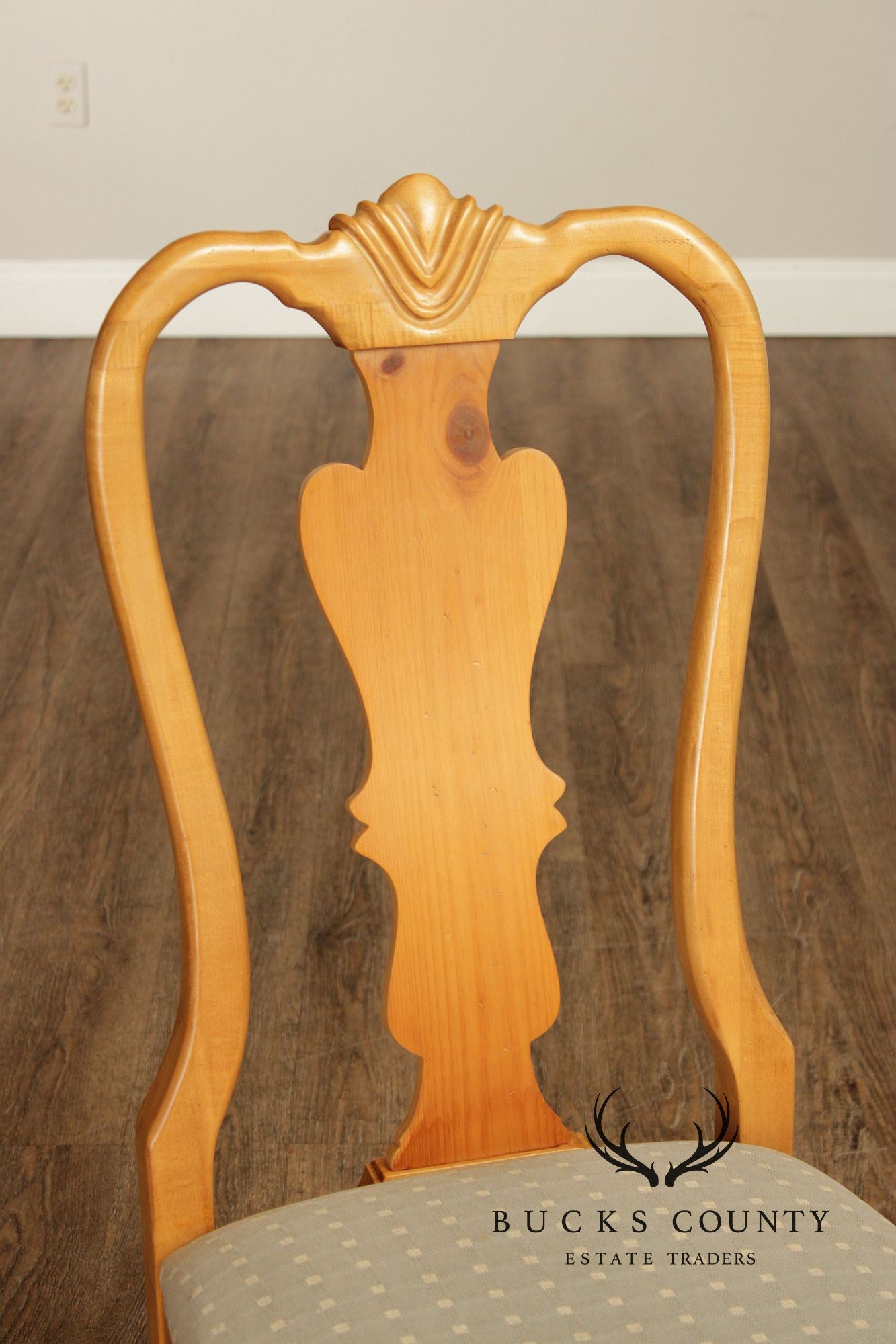 Thomasville Queen Anne Style Set Of 6 Light Pine Dining Chairs