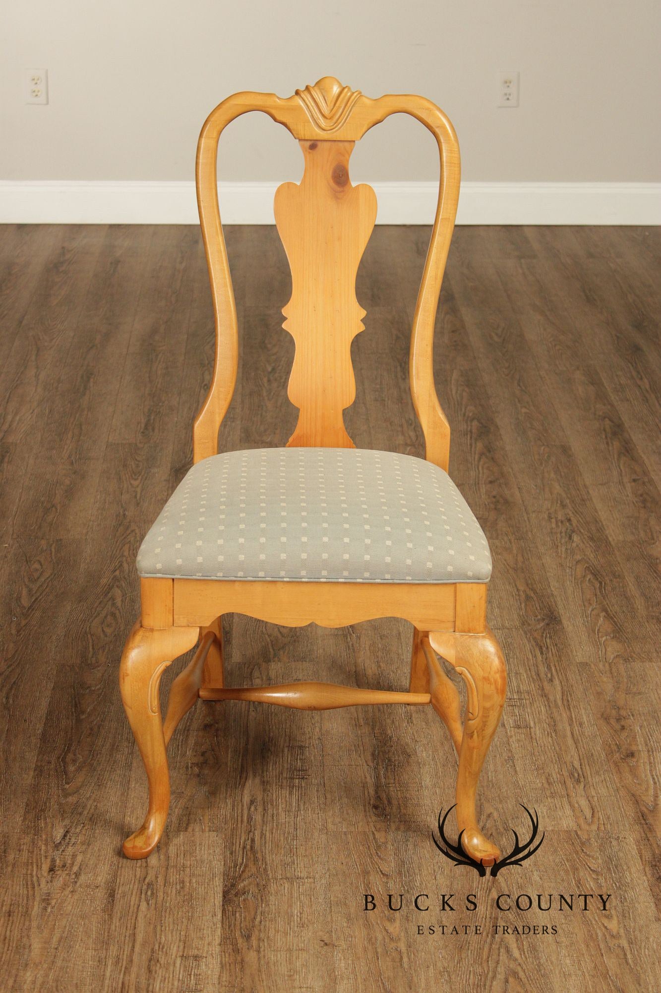 Thomasville Queen Anne Style Set Of 6 Light Pine Dining Chairs