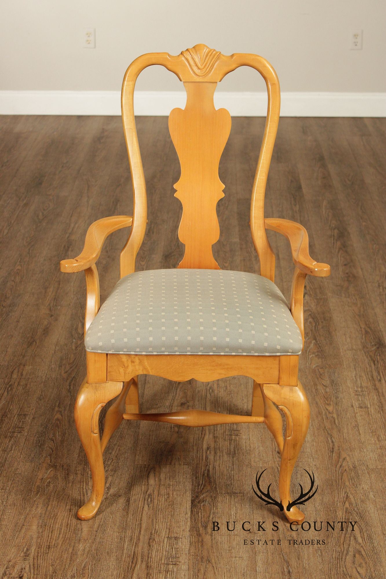 Thomasville Queen Anne Style Set Of 6 Light Pine Dining Chairs