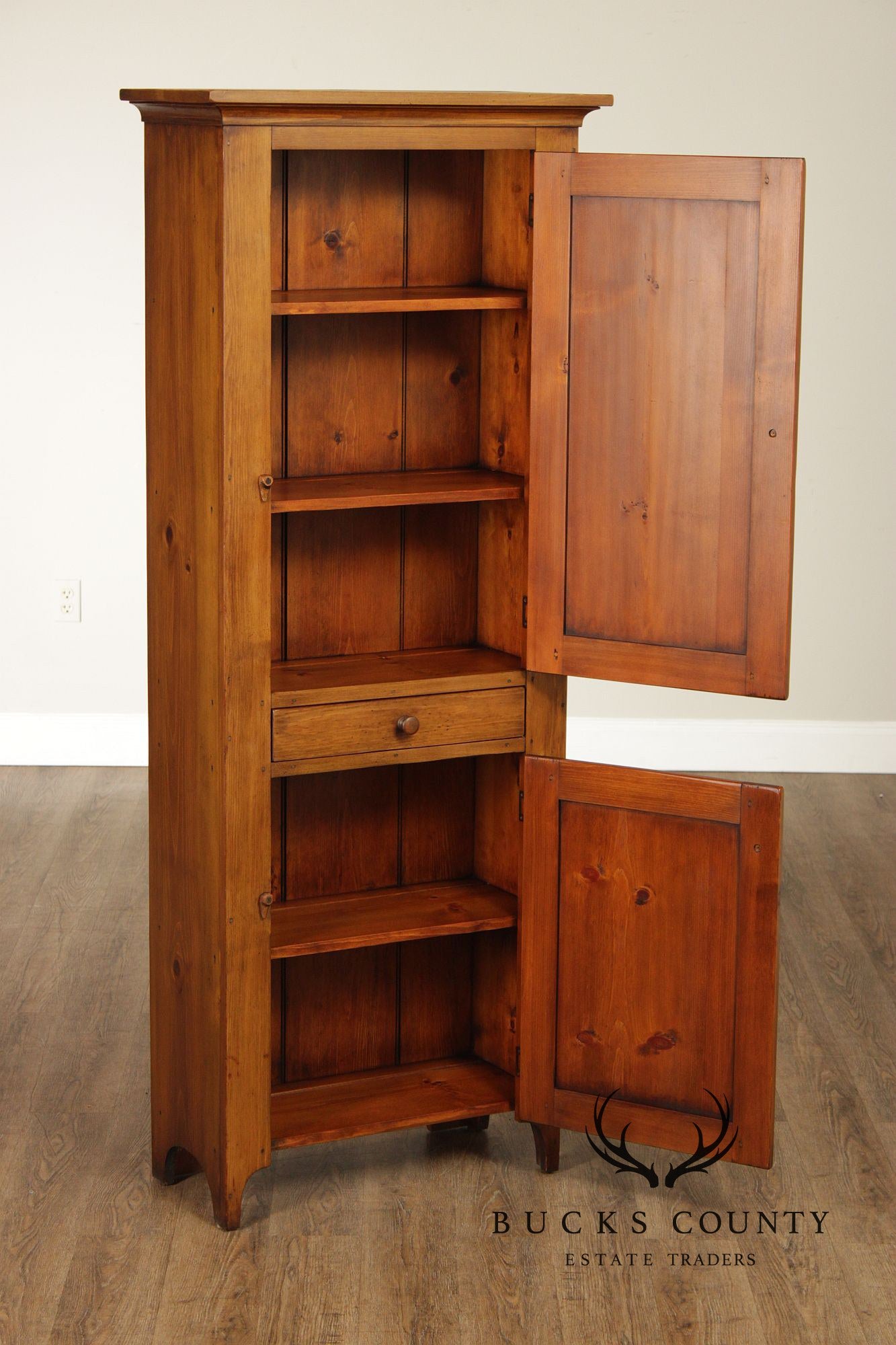 William Draper Country Classics Pine Two Door Narrow Storage Cabinet