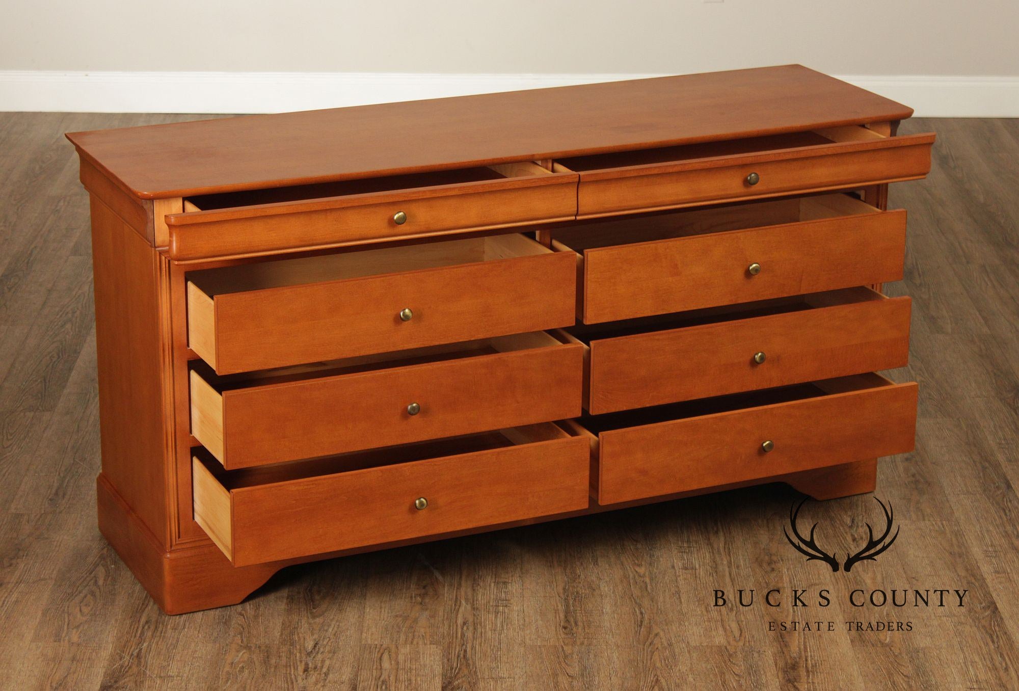 Louis Philippe Style Cherry Eight Drawer Dresser
