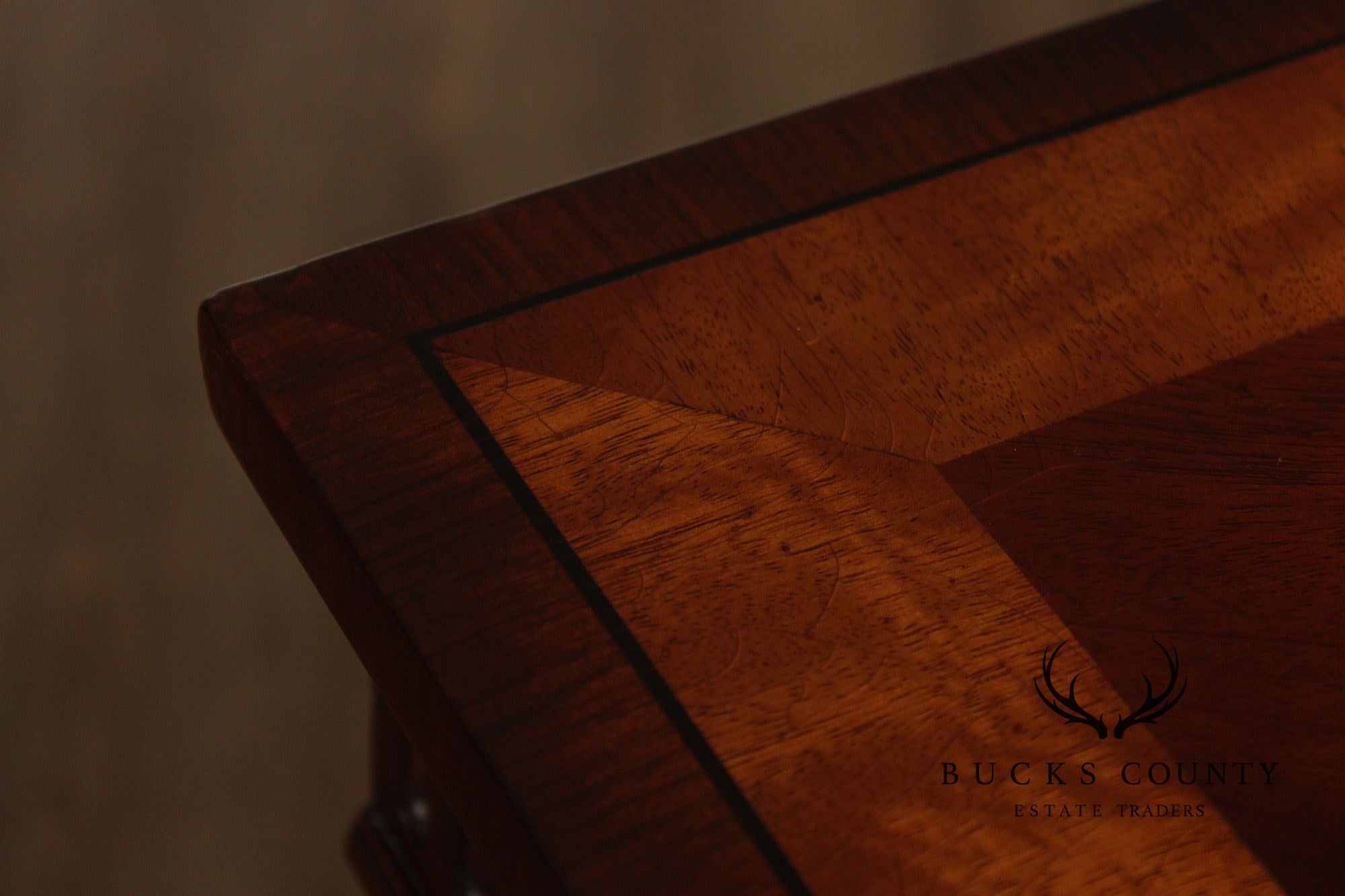 Ethan Allen Federal Style Mahogany And Satinwood Inlaid Demilune Server Cabinet