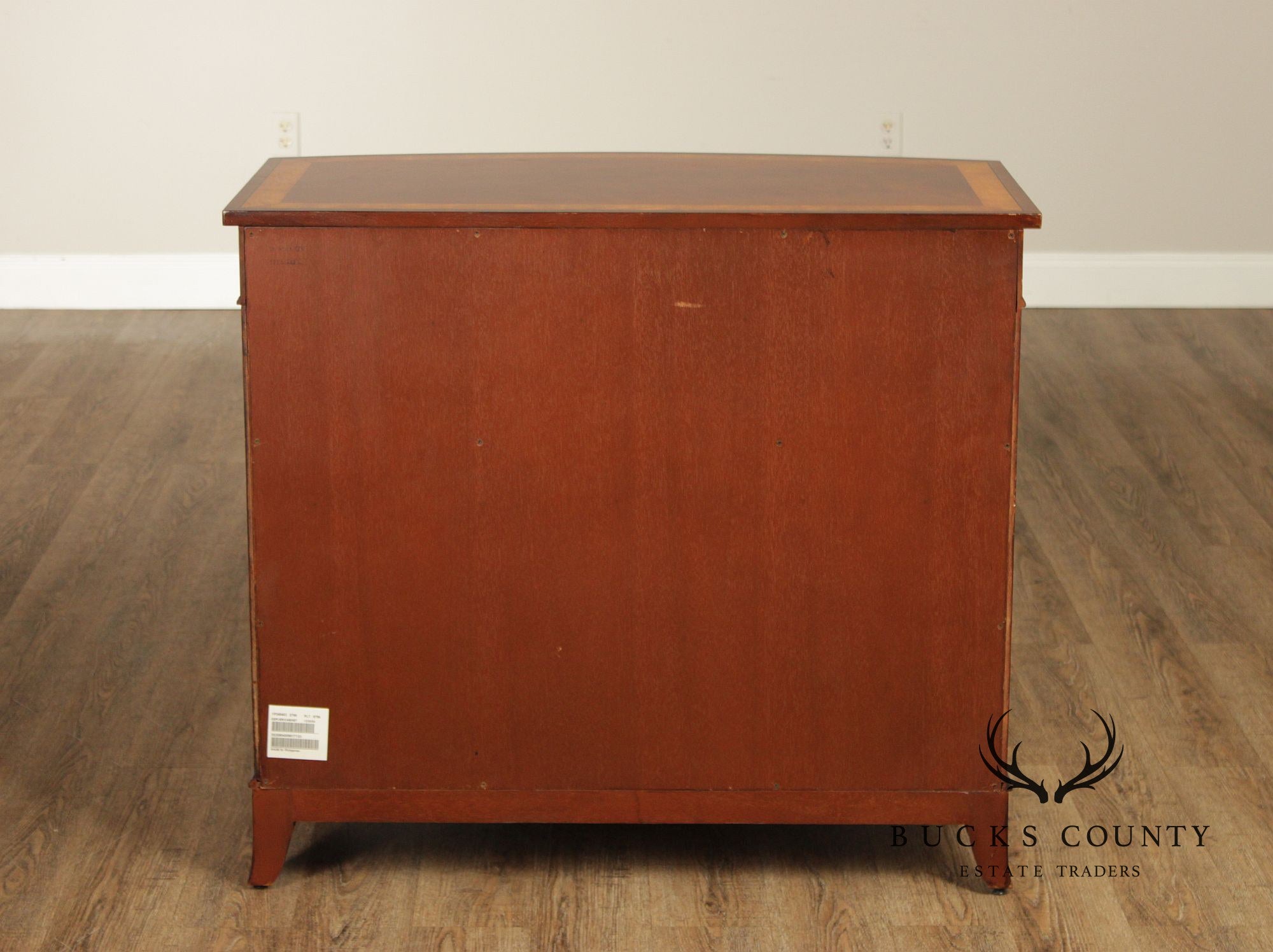 Ethan Allen Federal Style Mahogany And Satinwood Inlaid Demilune Server Cabinet