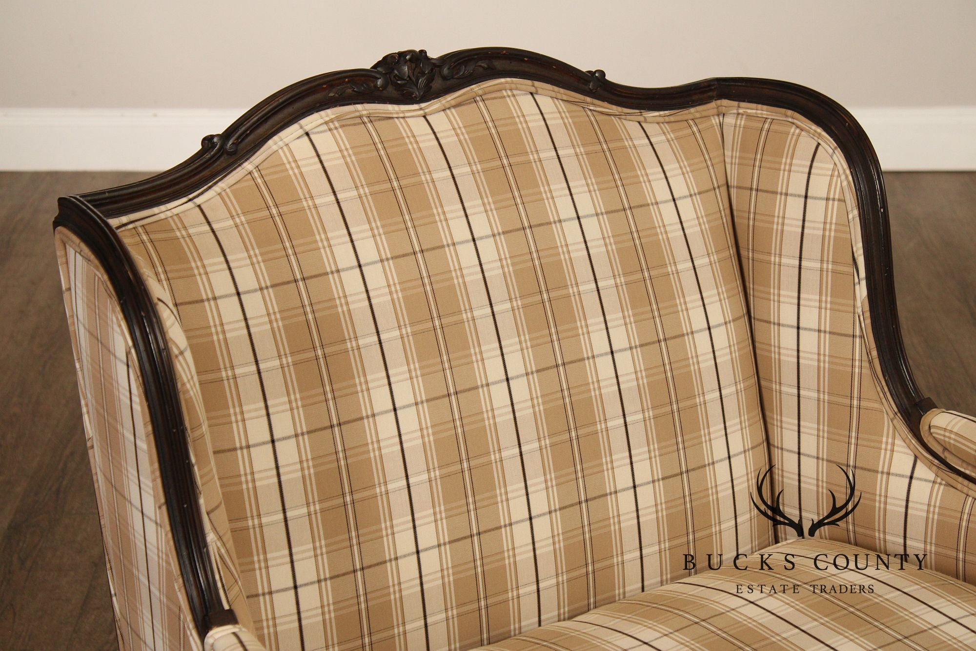 French Louis XV Style Wide Seat Bergere Armchair