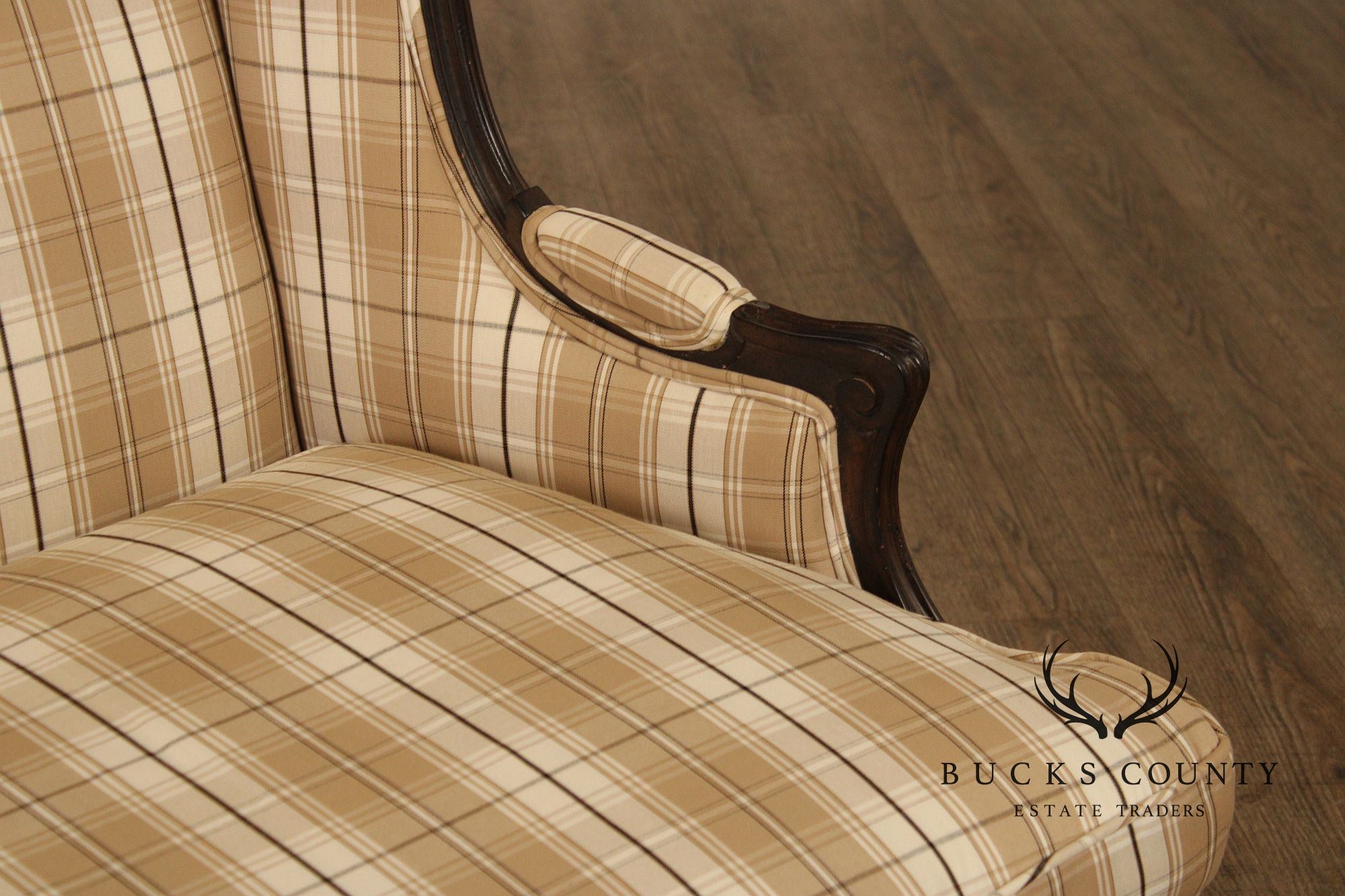 French Louis XV Style Wide Seat Bergere Armchair