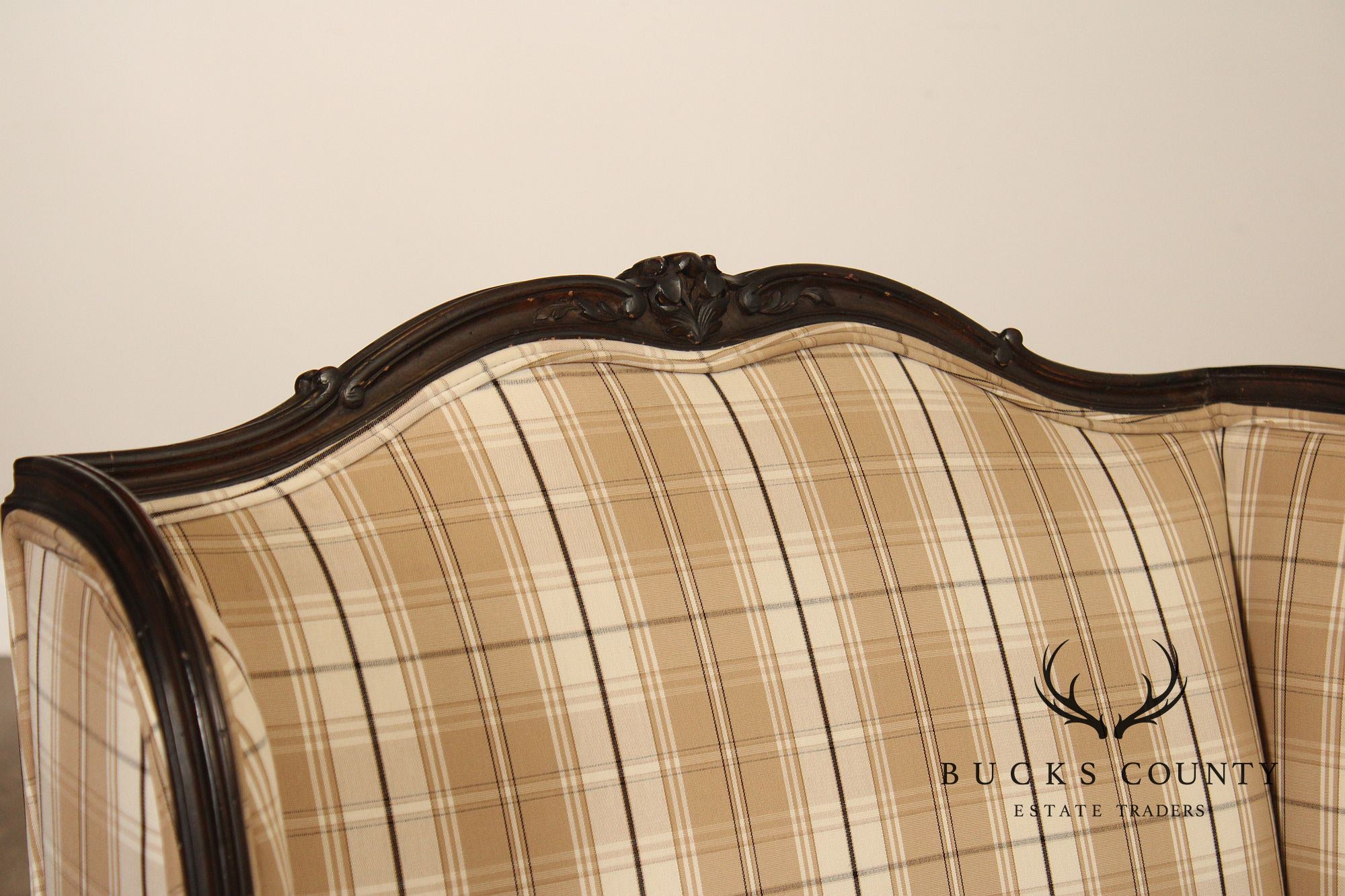 French Louis XV Style Wide Seat Bergere Armchair