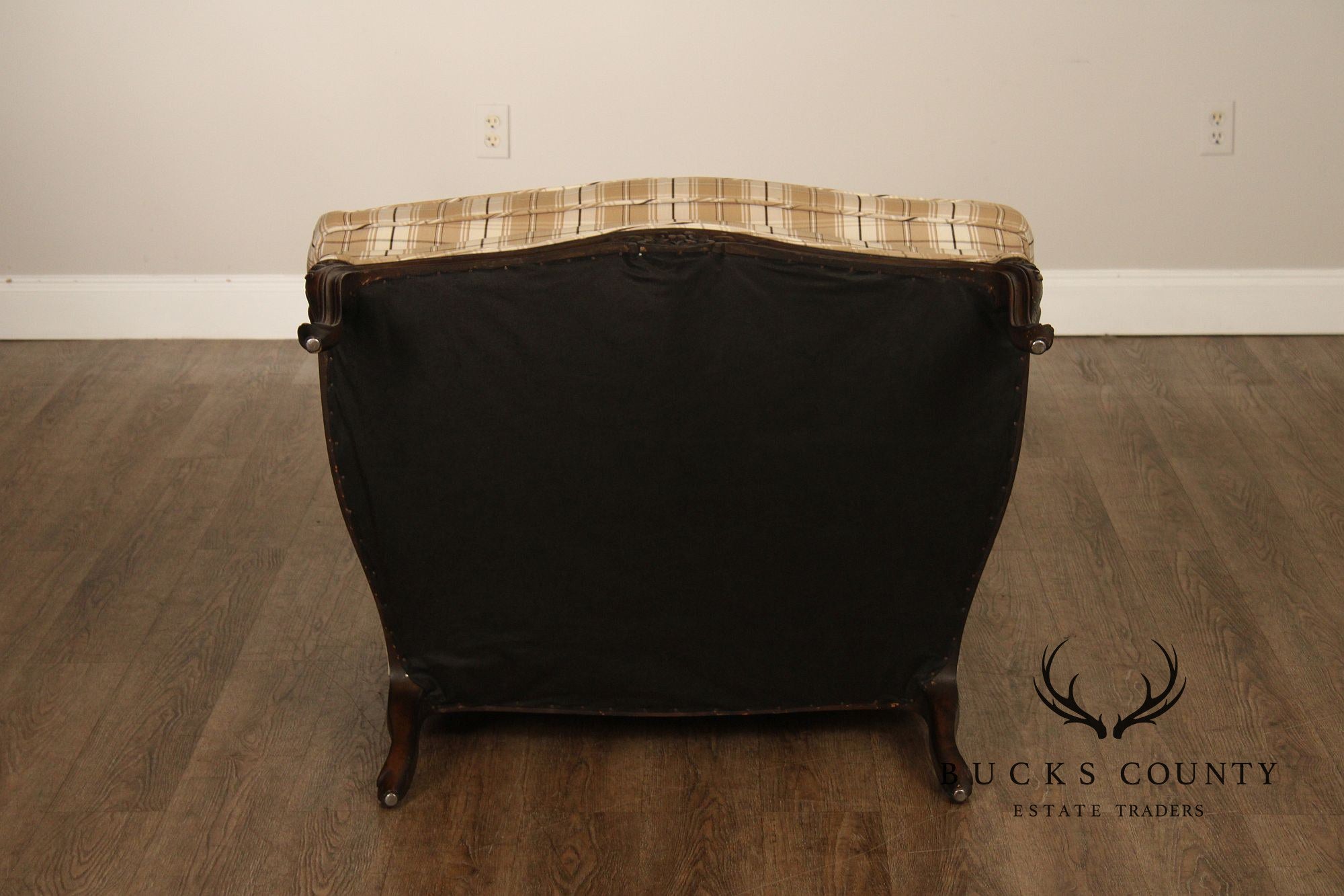 French Louis XV Style Wide Seat Bergere Armchair