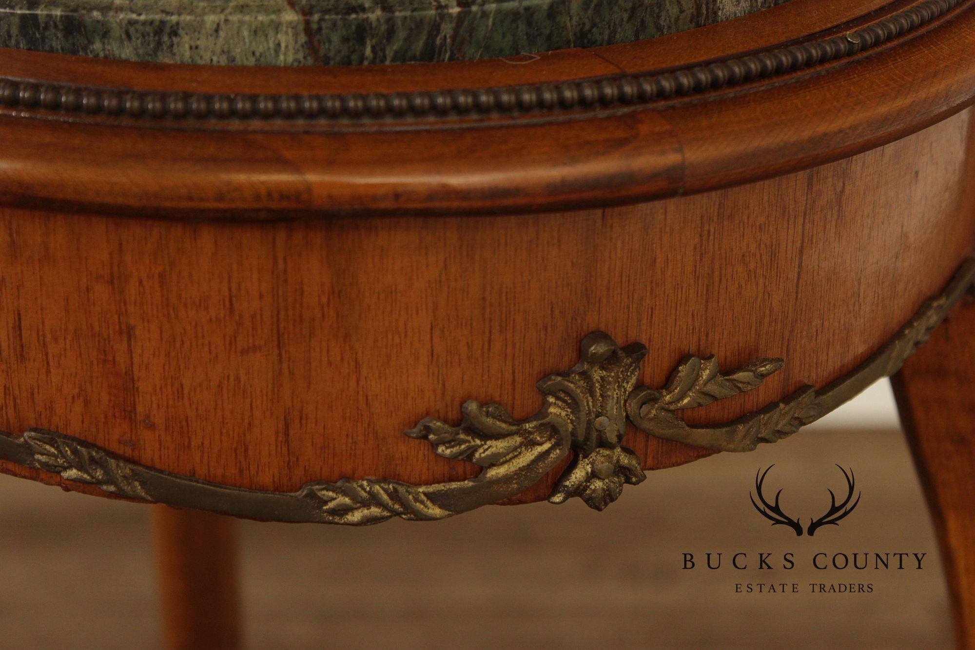 French Louis XV Style Marble Top Pedestal Side Table