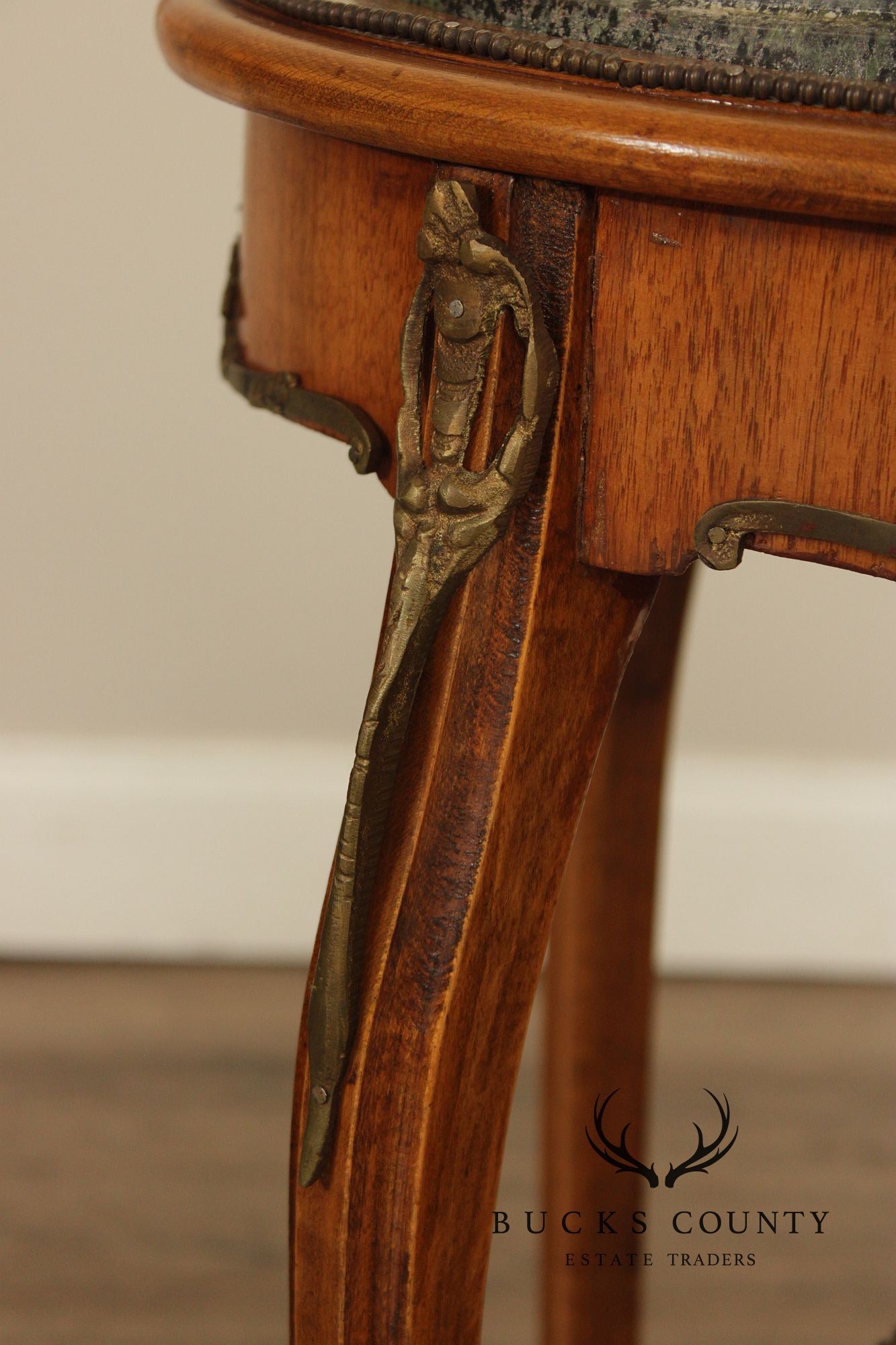 French Louis XV Style Marble Top Pedestal Side Table