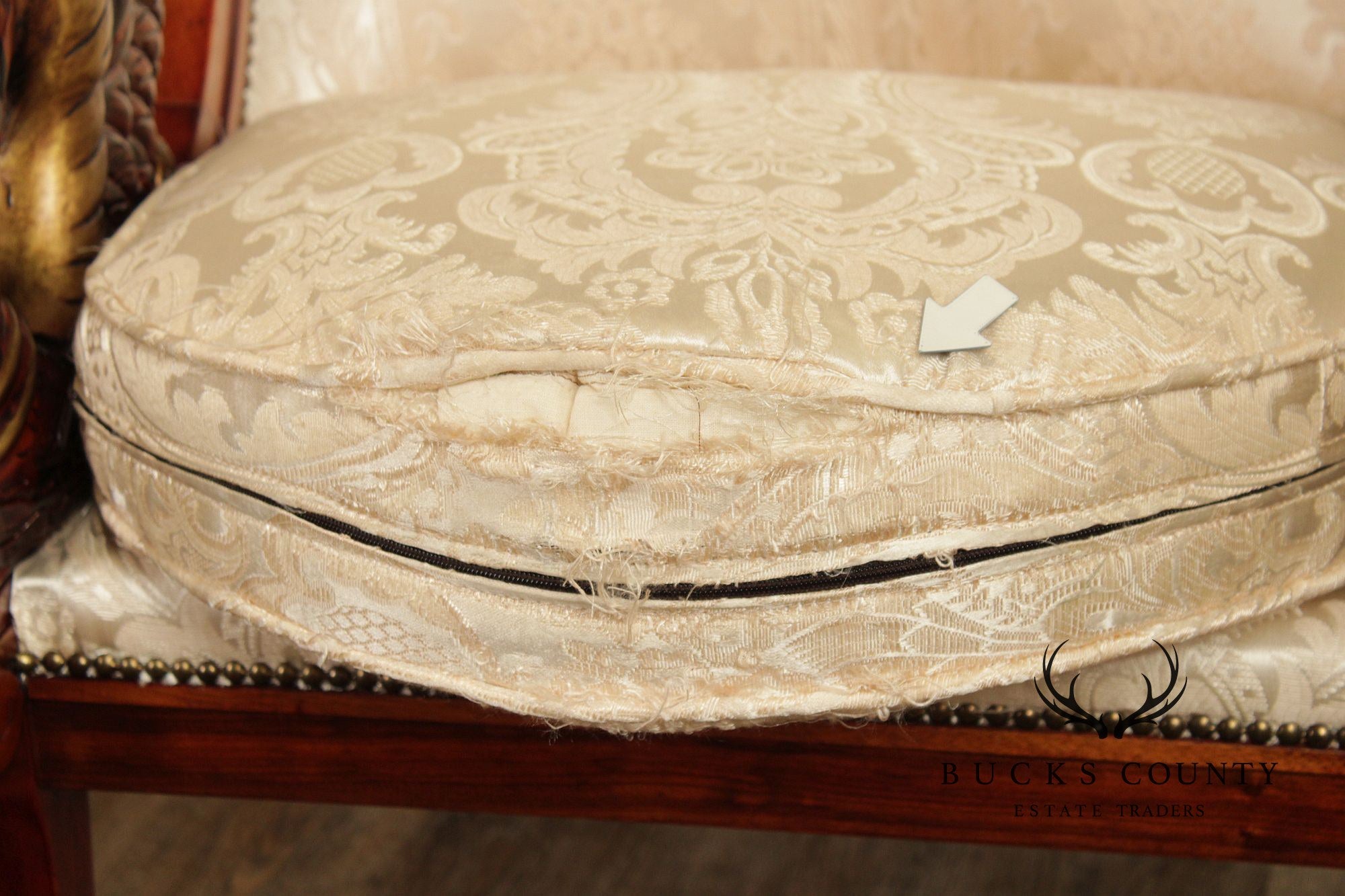 Neoclassical Revival Pair of Swan Carved Barrel Back Armchairs