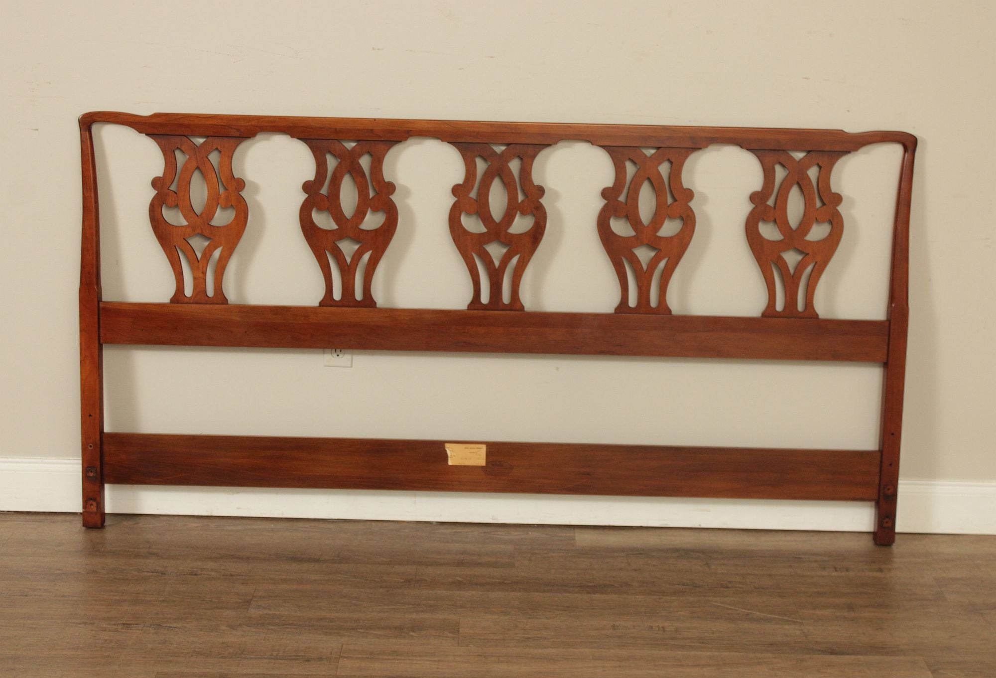 Henkel Harris Chippendale Style Cherry King Headboard