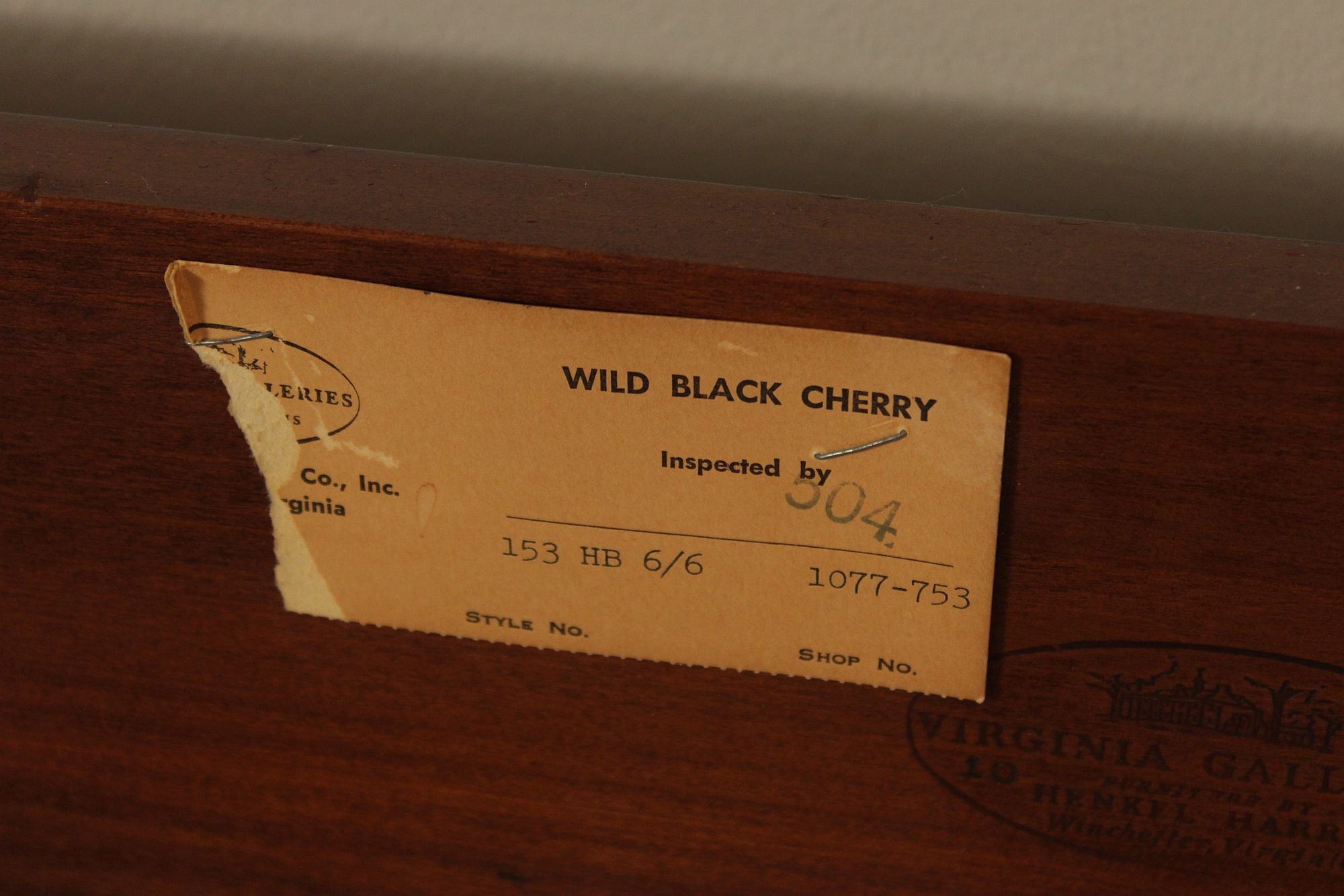 Henkel Harris Chippendale Style Cherry King Headboard
