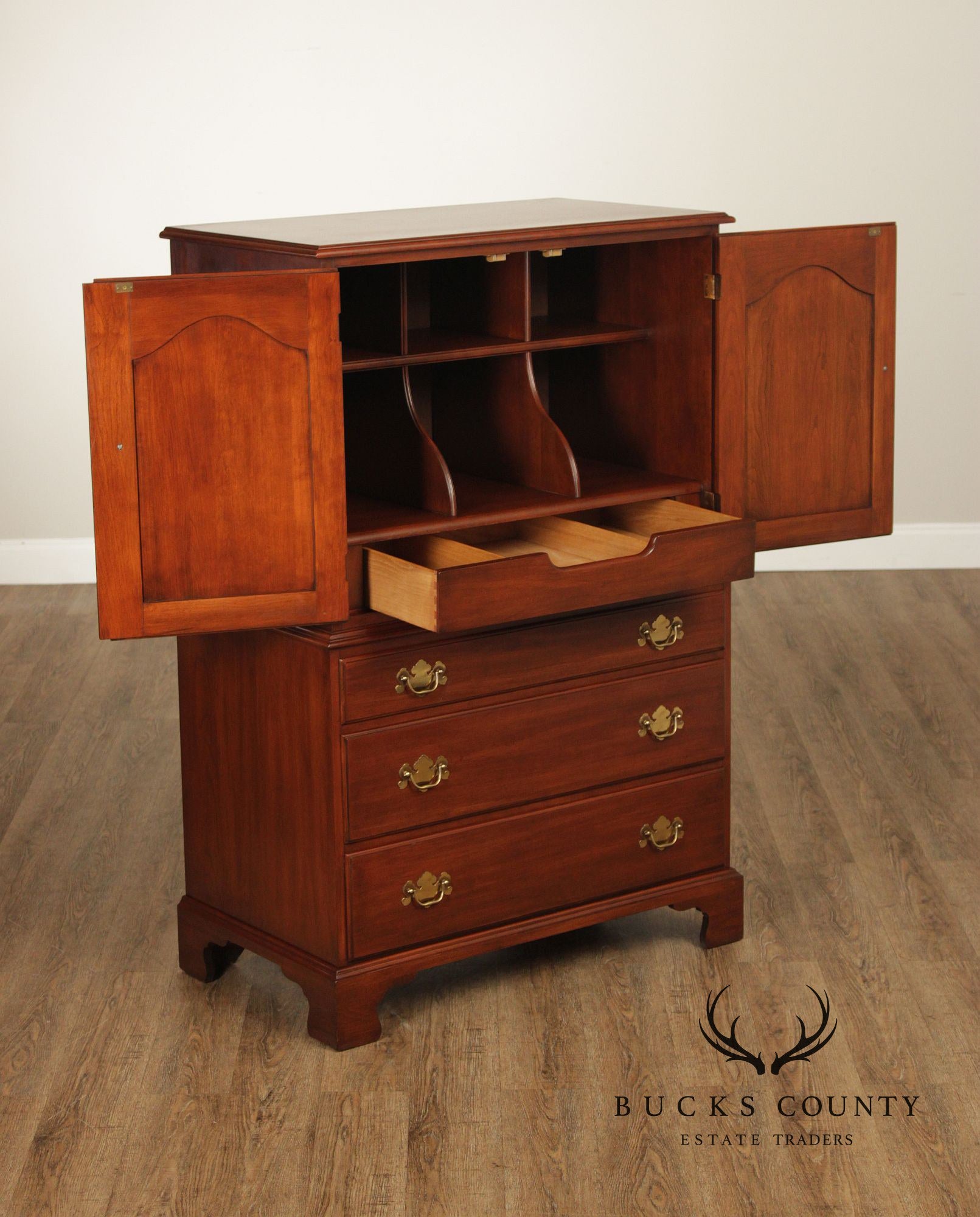Henkel Harris Chippendale Style Cherry Armoire