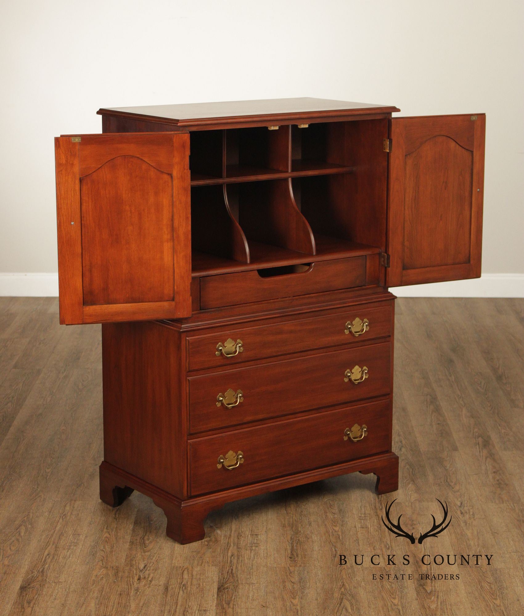 Henkel Harris Chippendale Style Cherry Armoire