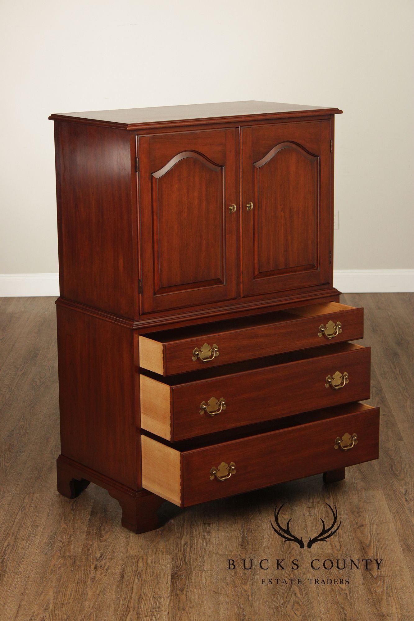 Henkel Harris Chippendale Style Cherry Armoire