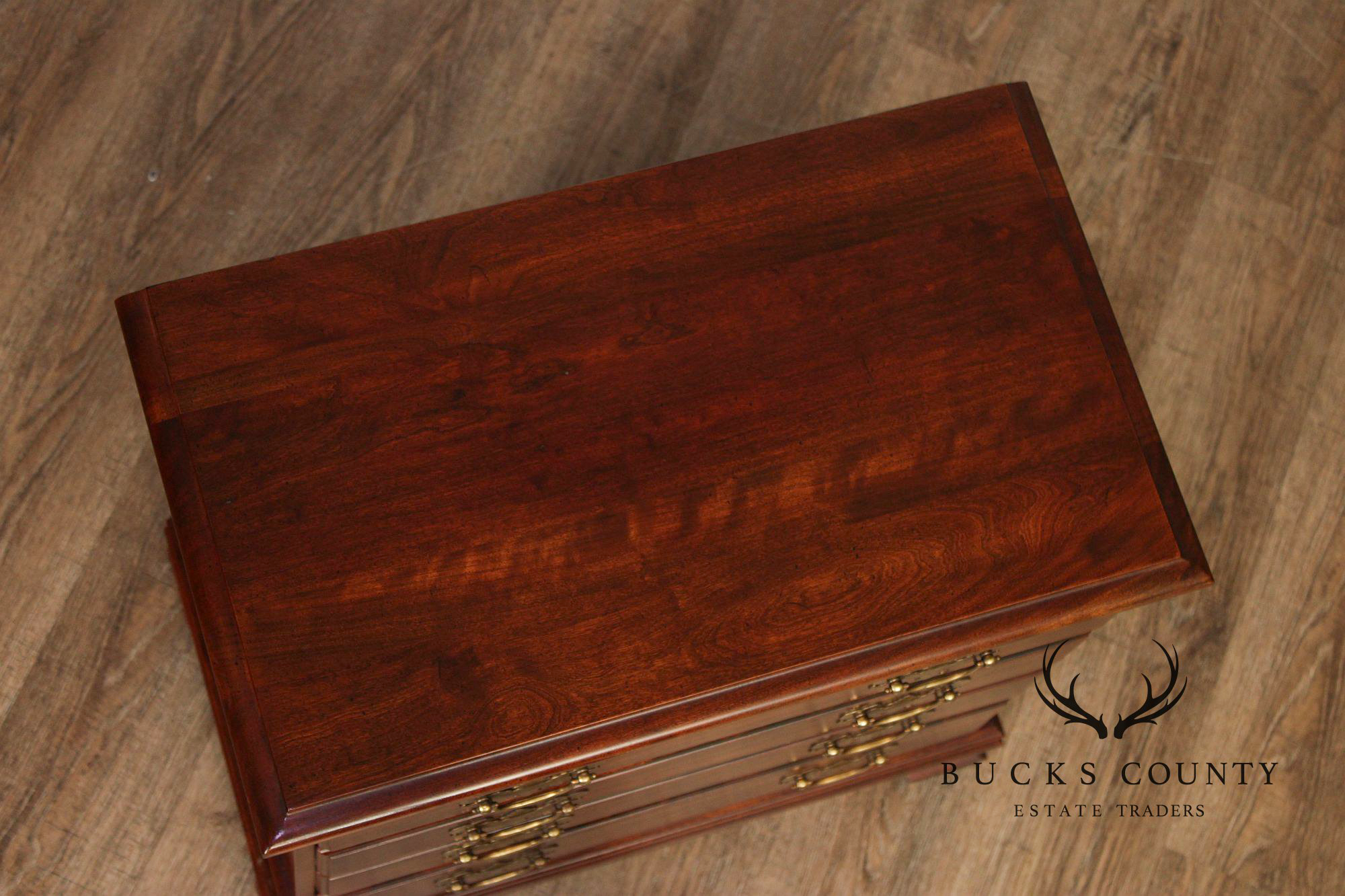 Chippendale Style Pair of Cherry Bedside Chests Nightstands